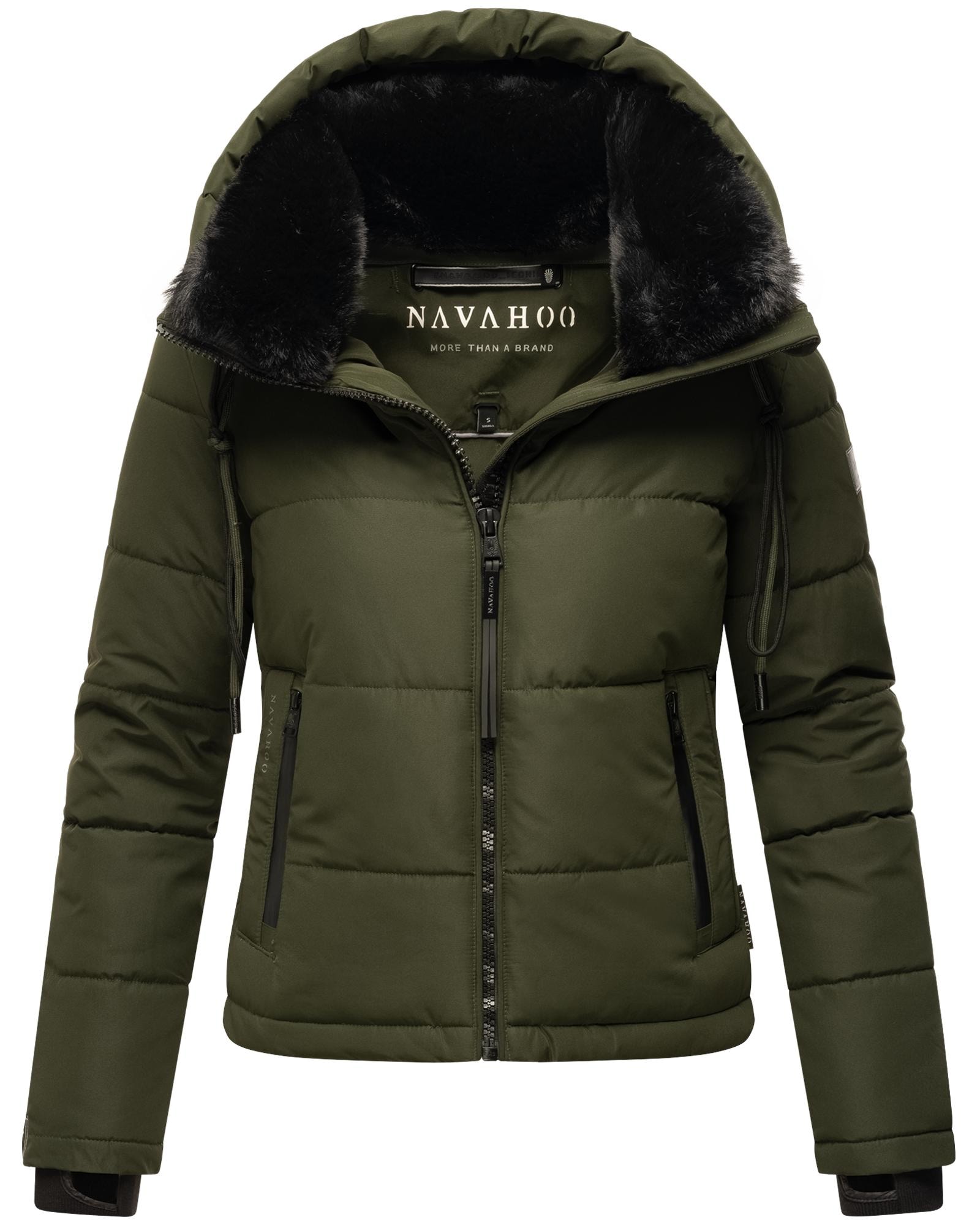 Navahoo Steppjacke "Mit Liebe XIV", mit Kapuze, Warme gesteppte Damen Winterjacke mit kuscheligem Kragen