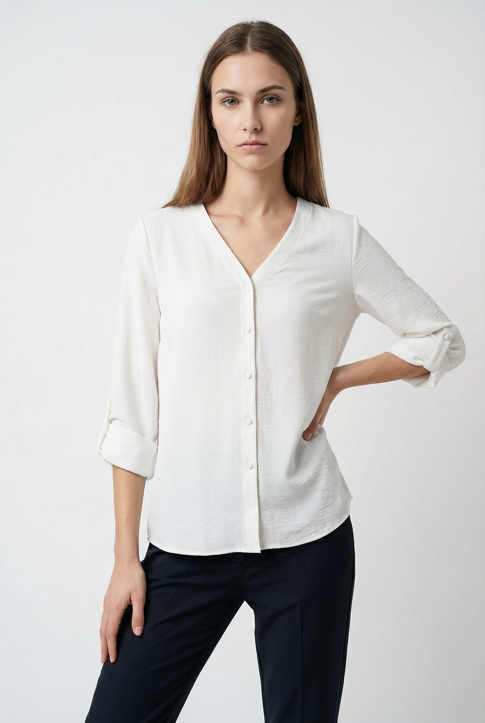 ONLY Shirtbluse "ONLJANA METTE V-NECK LS SHIRT NOOS WVN" günstig online kaufen