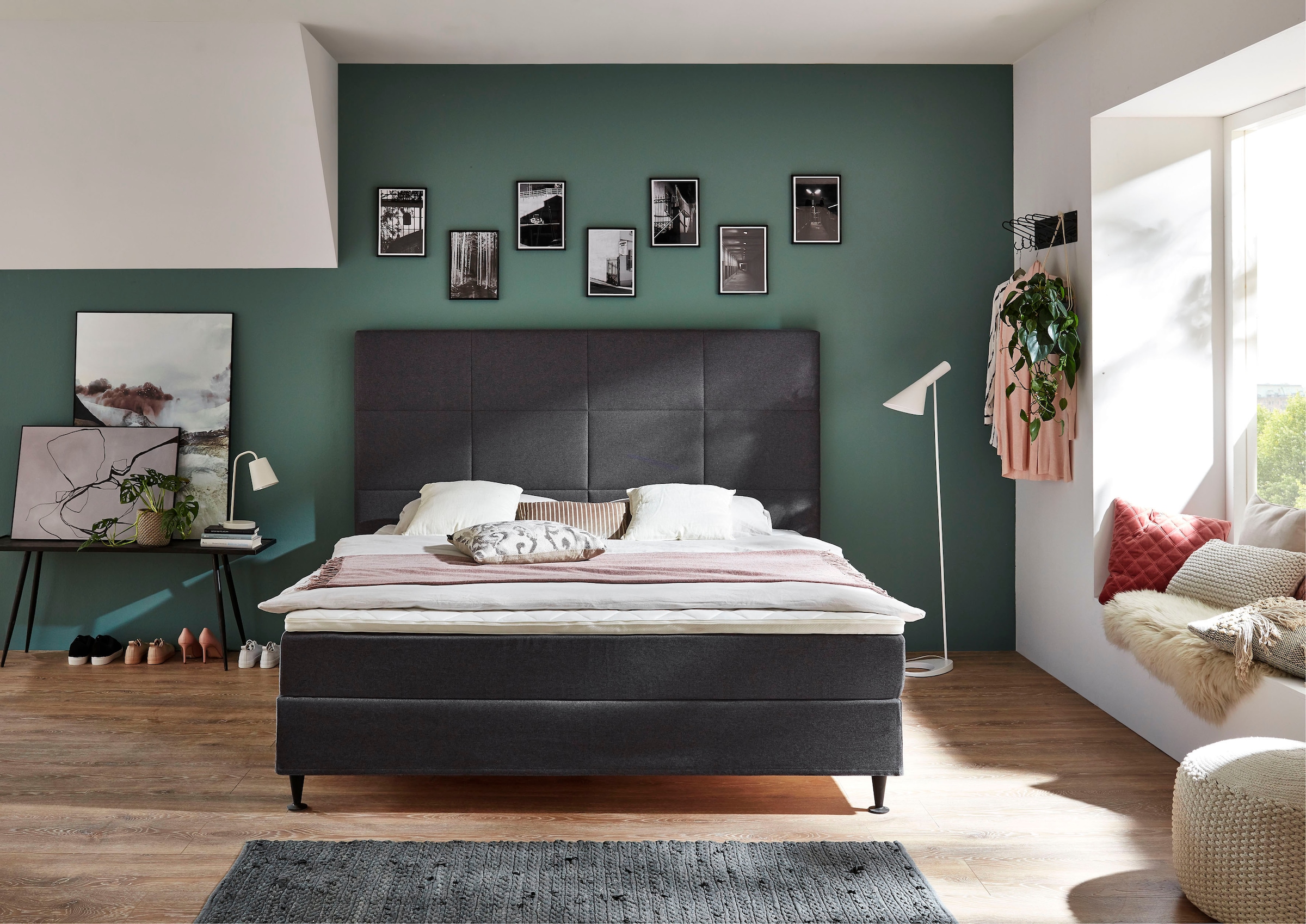 andas Boxspringbett »Linja«, mit Hotelbett-Charakter, Komfortliegehöhe und Topper inklusive