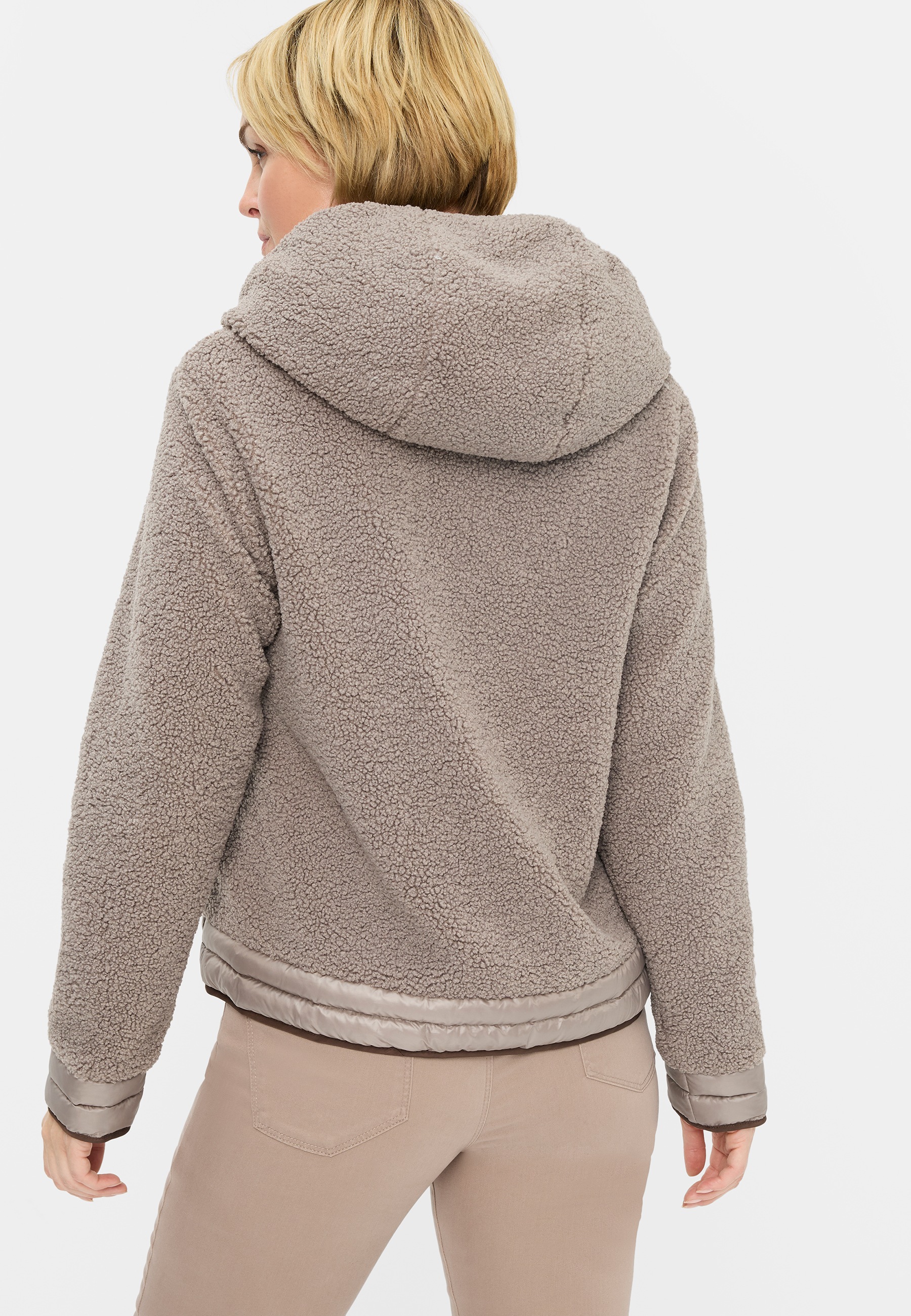 Fuchs Schmitt Plüschjacke »Plüschjacke«, mit Kapuze, Mit Rundhalsausschnitt