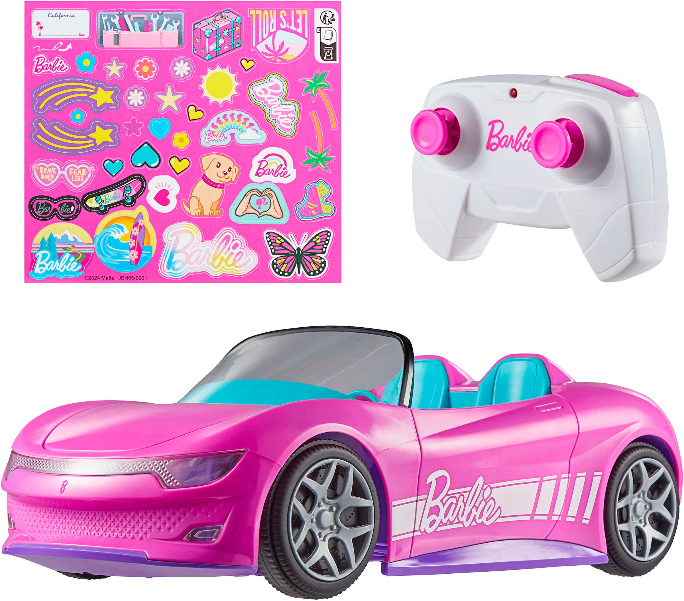 HOT WHEELS Kinder RC-Auto "Hot Wheels Barbie Cabrio RC", rosa, Kunststoff, Fernlenkfahrzeuge