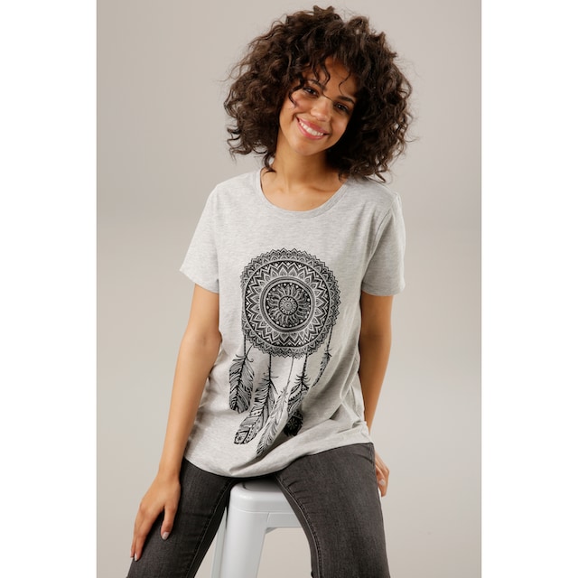 Black Friday Aniston CASUAL T-Shirt, mit verträumten Mandala-Front-Druck -  NEUE KOLLEKTION | BAUR