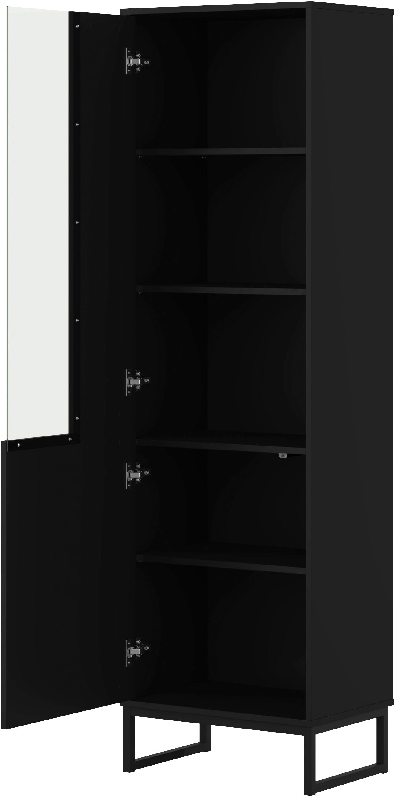 OTTO home Vitrine »Olbia, Höhe 180cm, Standvitrine mit Glastür, Metallkufen, push-to-open« Hochschrank mit viel Stauraum, Glastür, verstellbaren Einlegeböden