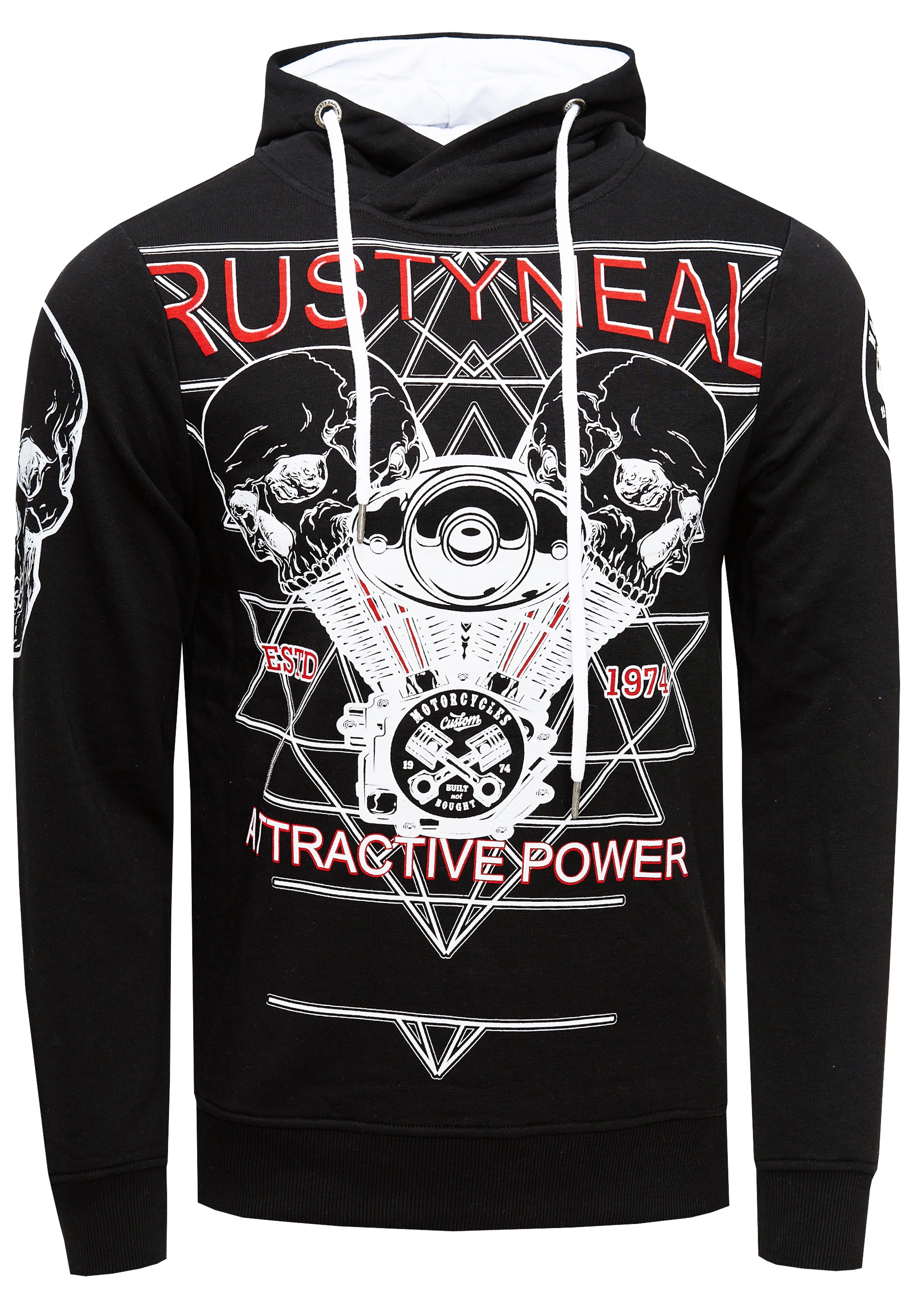 Neal Print mit Kapuzensweatshirt BAUR | kaufen Neal Rusty rockigem »Rusty ▷ Sweater«,