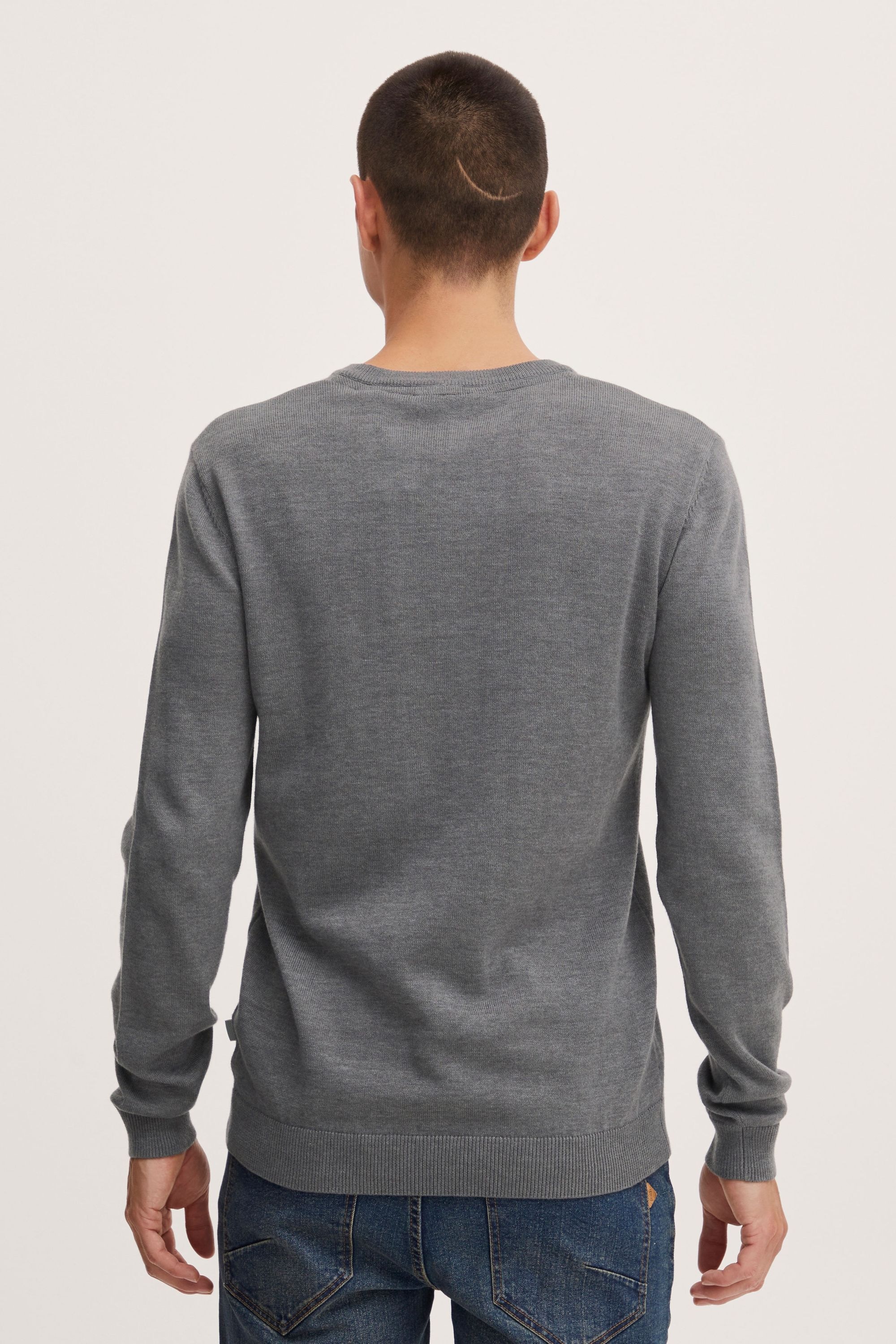 !solid Strickfleece-Pullover SOLID "Strickpullover SDAlegre", Jungen, Gr. M, grau (gray melange), Obermaterial: 100% Baumwolle CO., Pullover 3