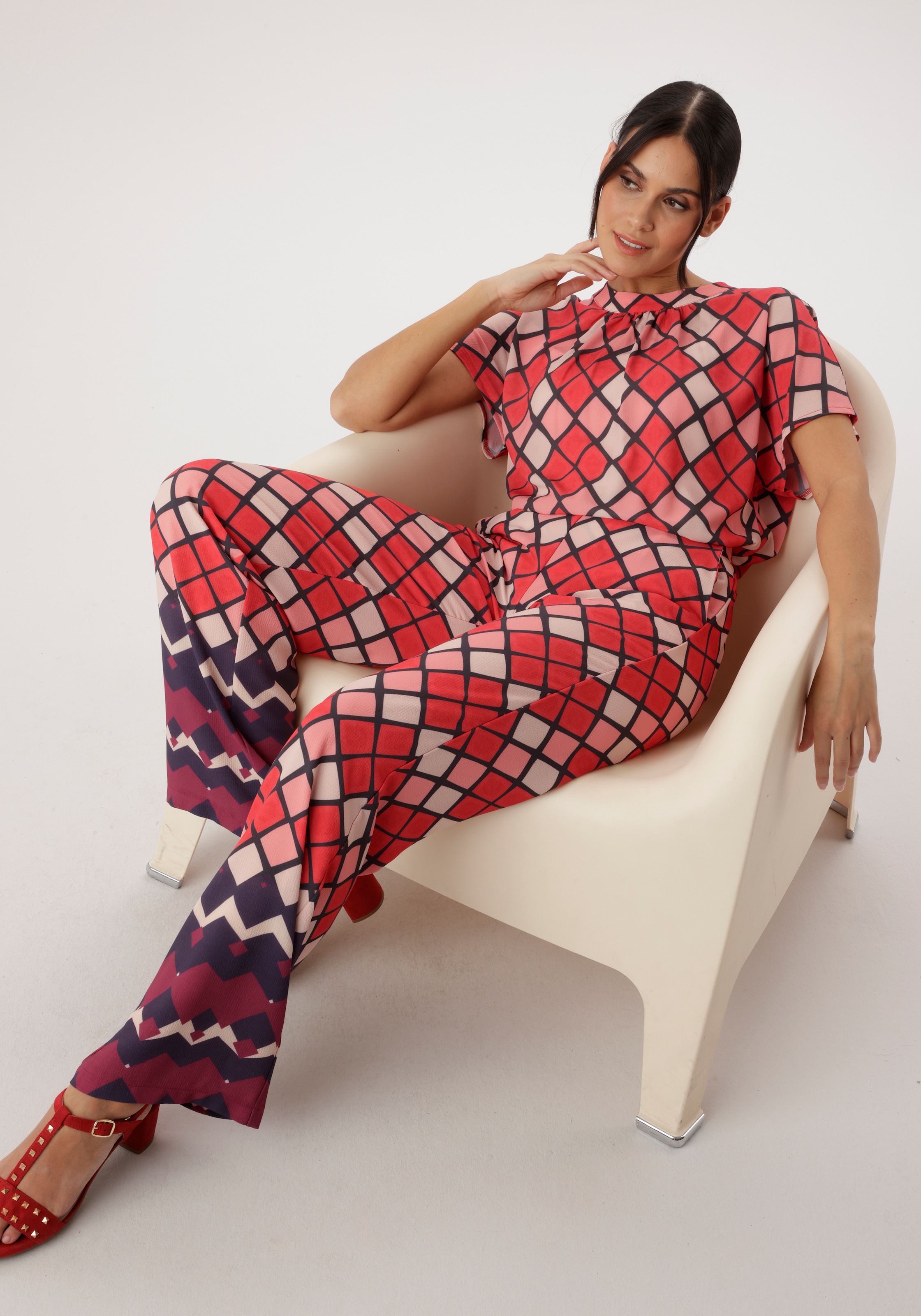 Aniston SELECTED Schlupfhose  ausgefallener Rautenmusterung und Eingriffstaschen - NEUE KOLLEKTION