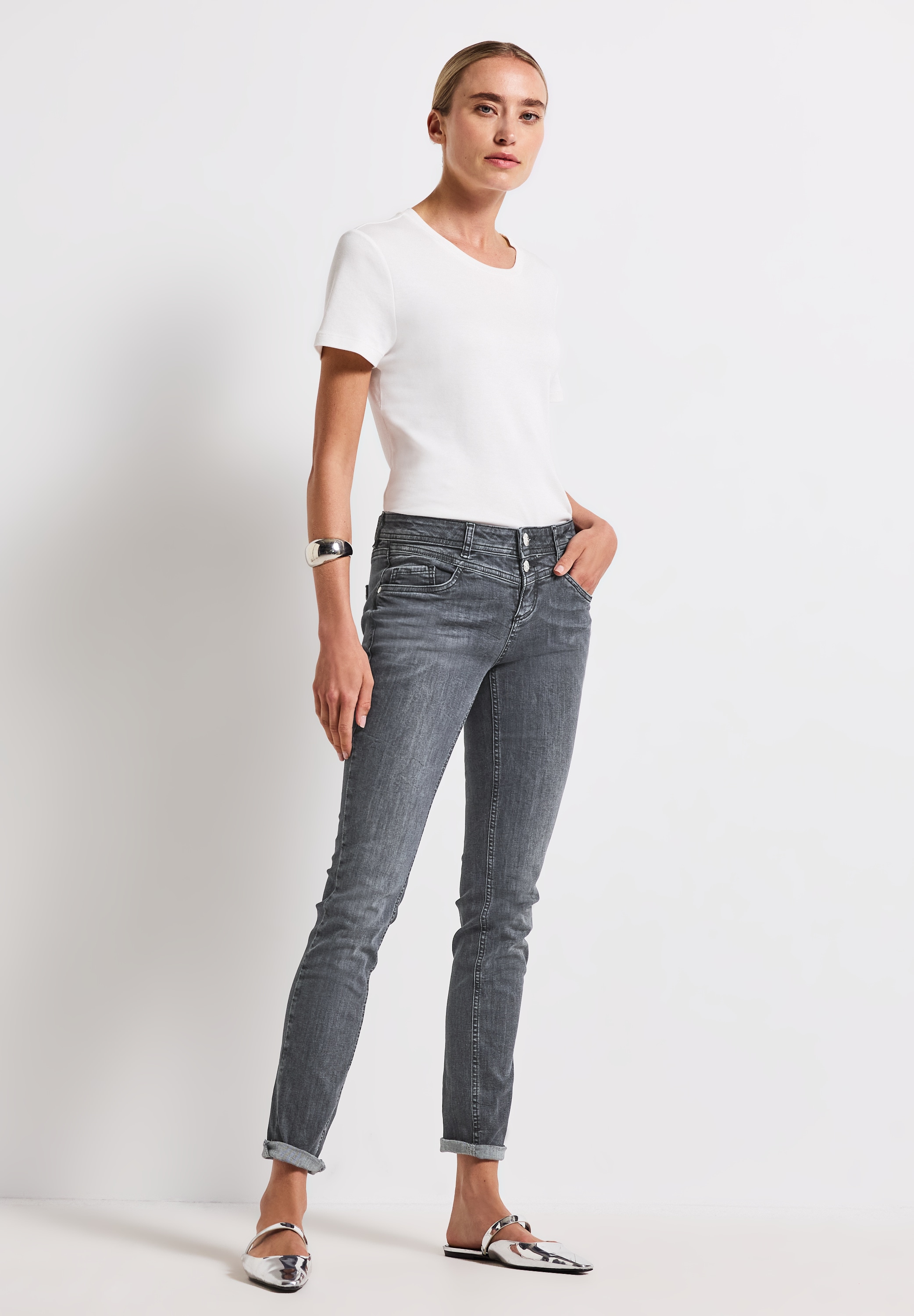 STREET ONE Slim-fit-Jeans, Middle Waist