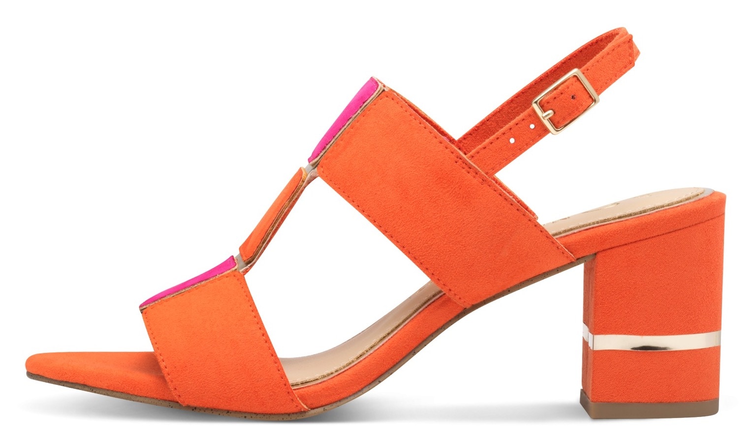 MARCO TOZZI Sandalette, Blockabsatz, Sommerschuh, Sandale mit kontrastfarbenen Details