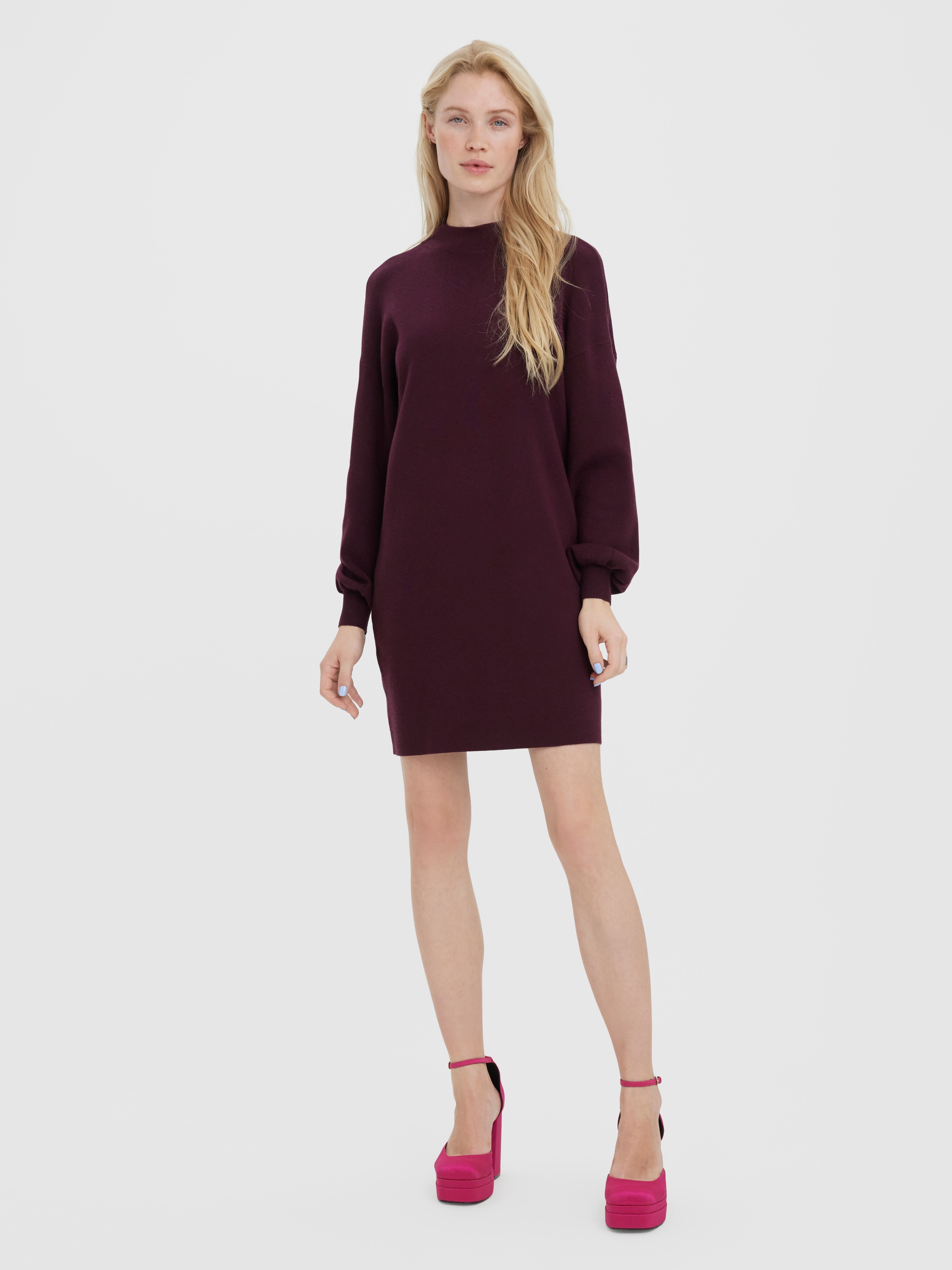 Thumbnail - Vero Moda Strickkleid "VMNANCY LS FUNNELNECK DRESS GA NOOS"