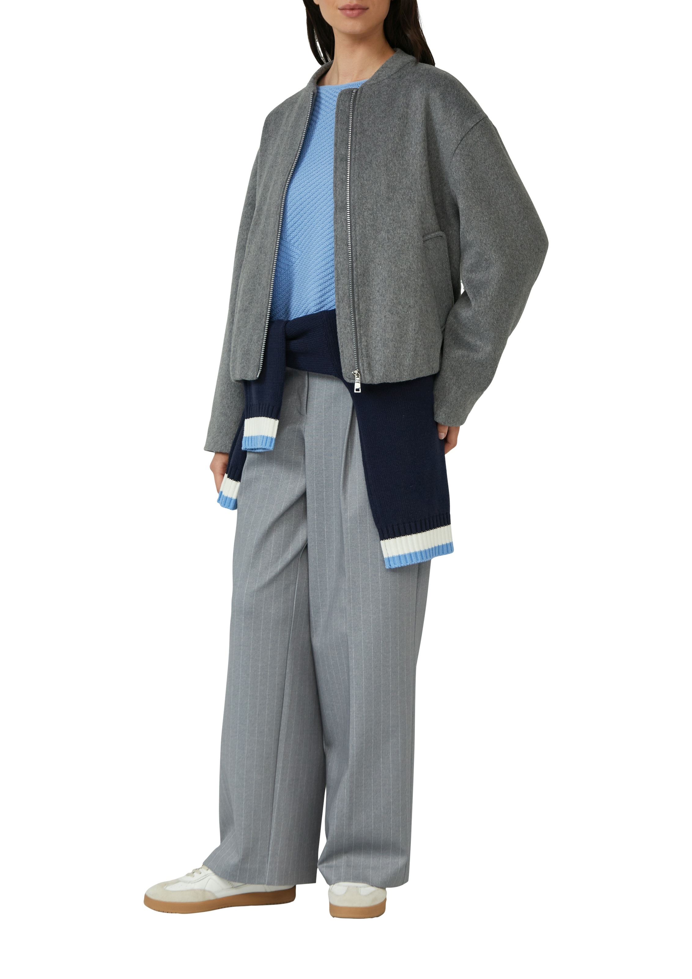 s.Oliver Strickpullover, mit Strick-Muster und Rundhals