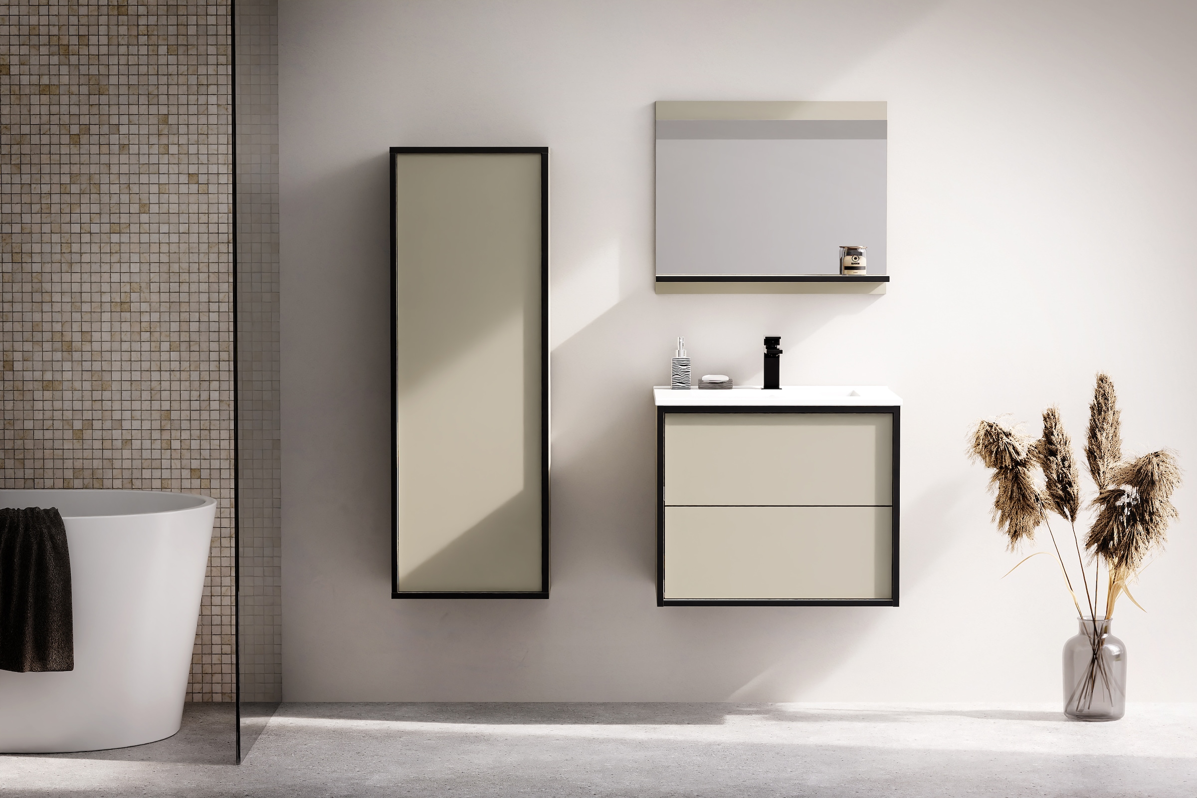 welltime Waschtisch "Waschbeckenunterschrank Line mit Waschbecken,Badmöbel, günstig online kaufen