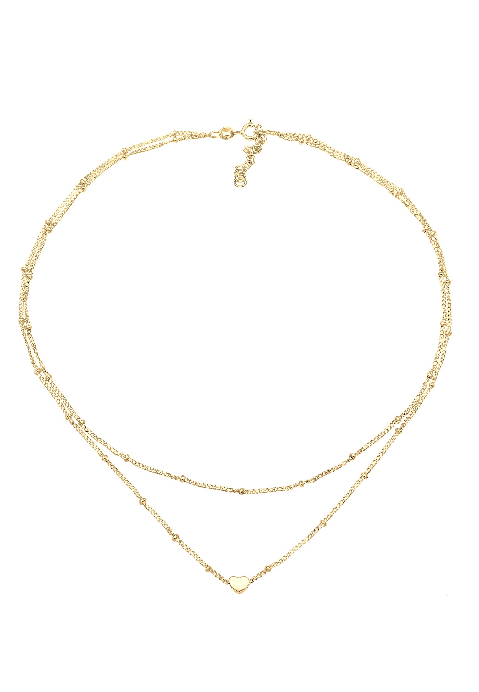 Elli Collier »Choker Layer Kugelkette Herz 925 Silber«