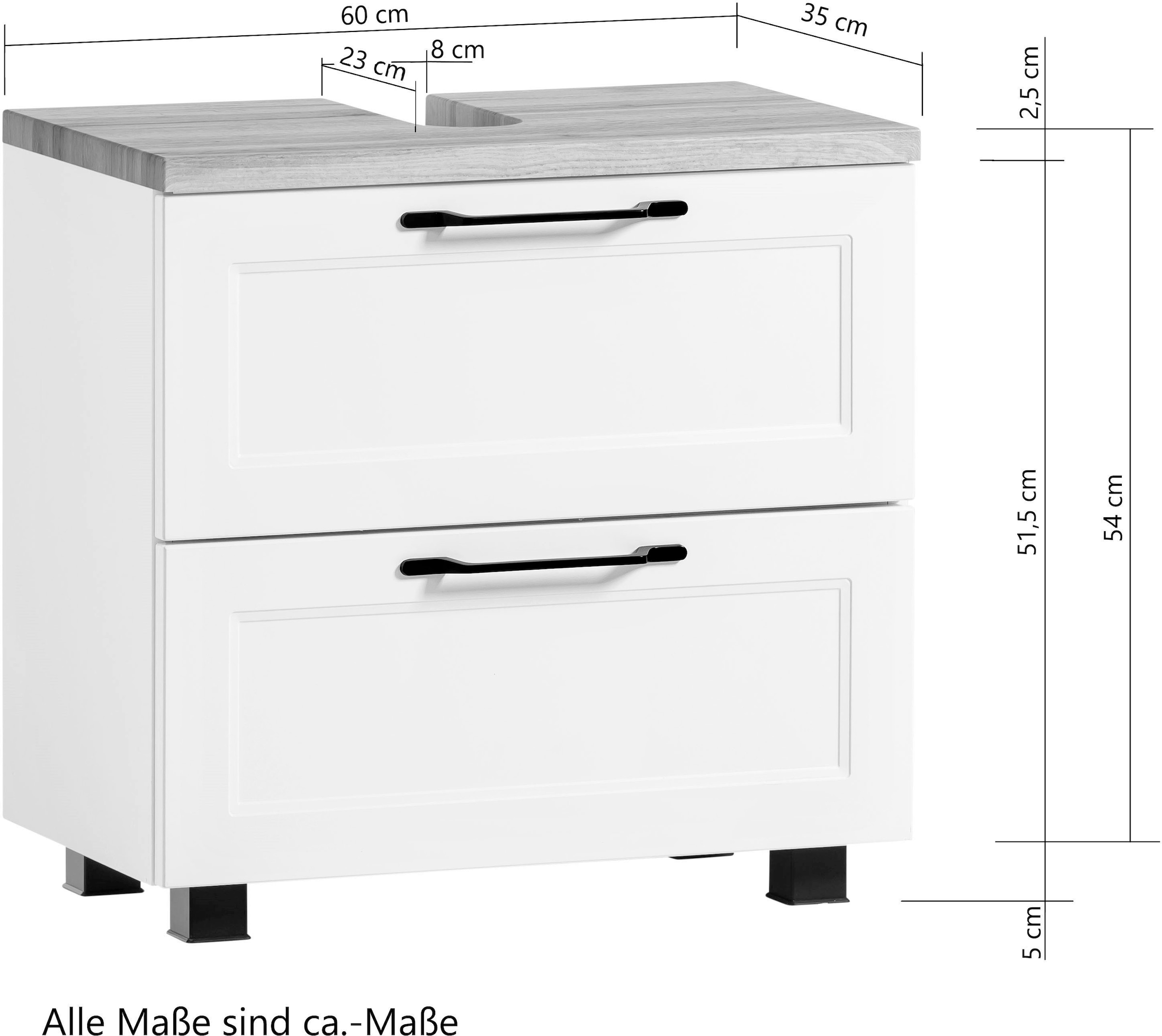 HELD MÖBEL Badmöbel-Set »Lana«, (Komplett-Set, 2 St.), Badezimmer-Set, 2-teilig, 60 cm breit