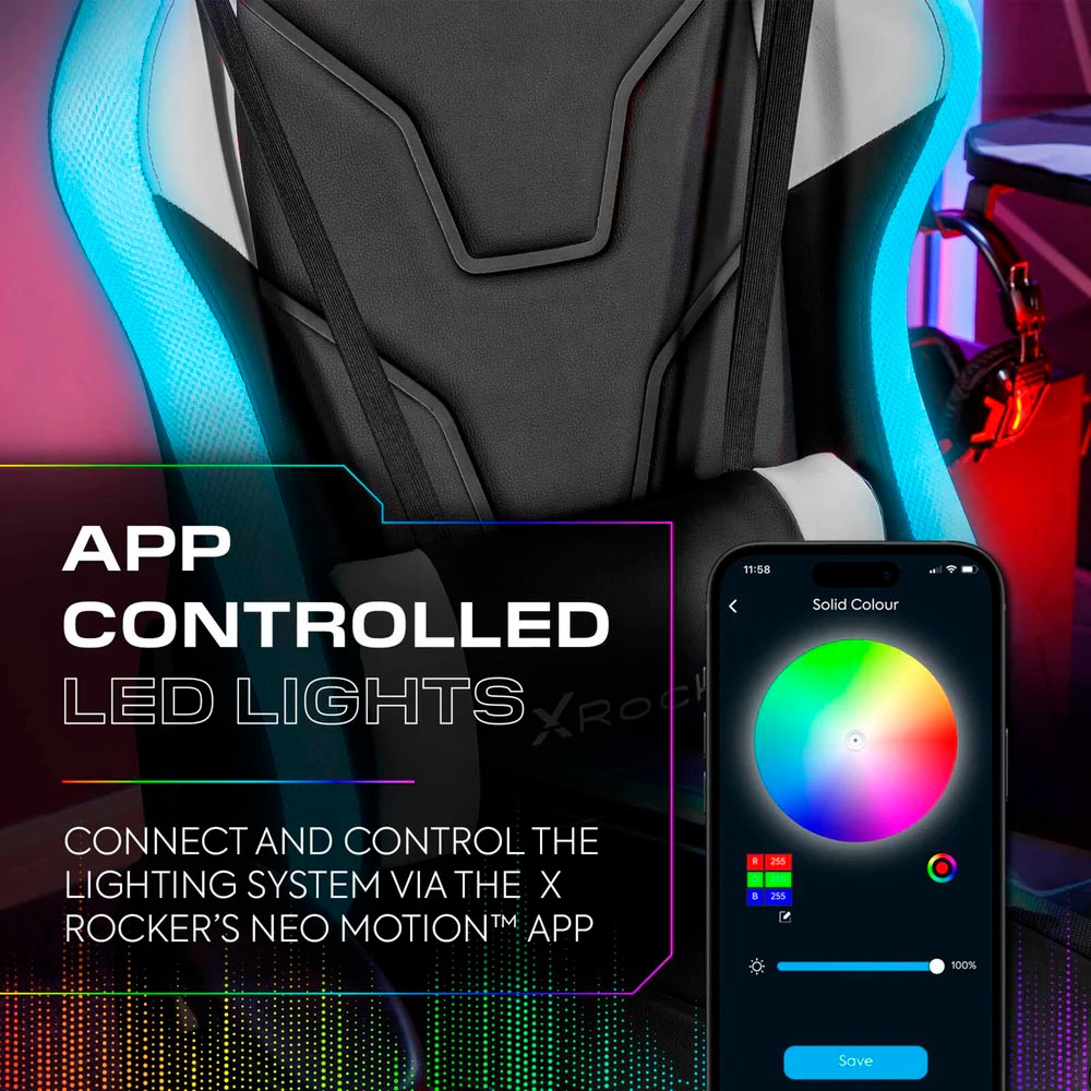 X Rocker Gaming-Stuhl »Agility eSports RGB Neo Motion SYNC™«, Kunstleder, Beleuchtung & App
