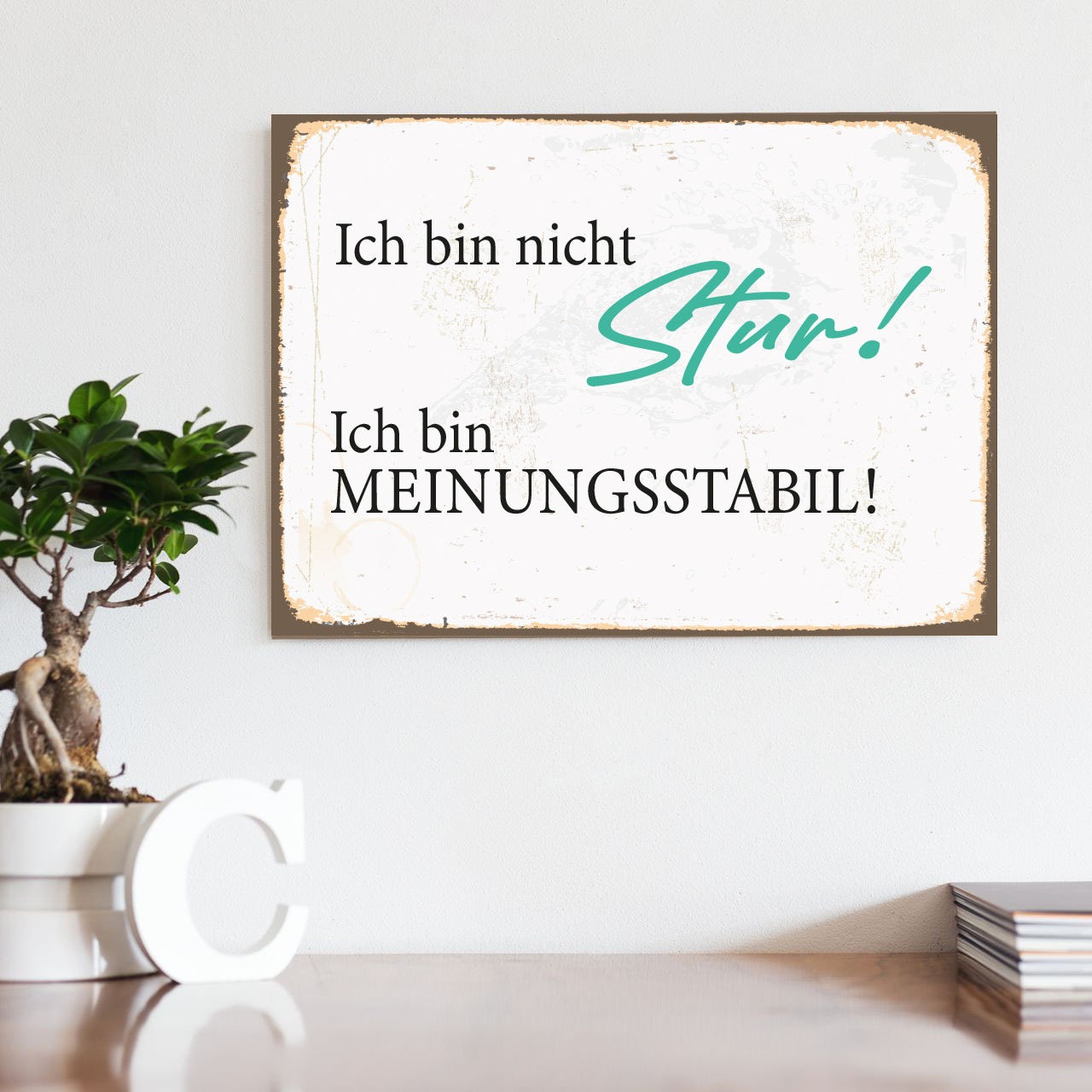 queence Metallbild "Meinungsstabil", Sprüche, (1 St.) günstig online kaufen