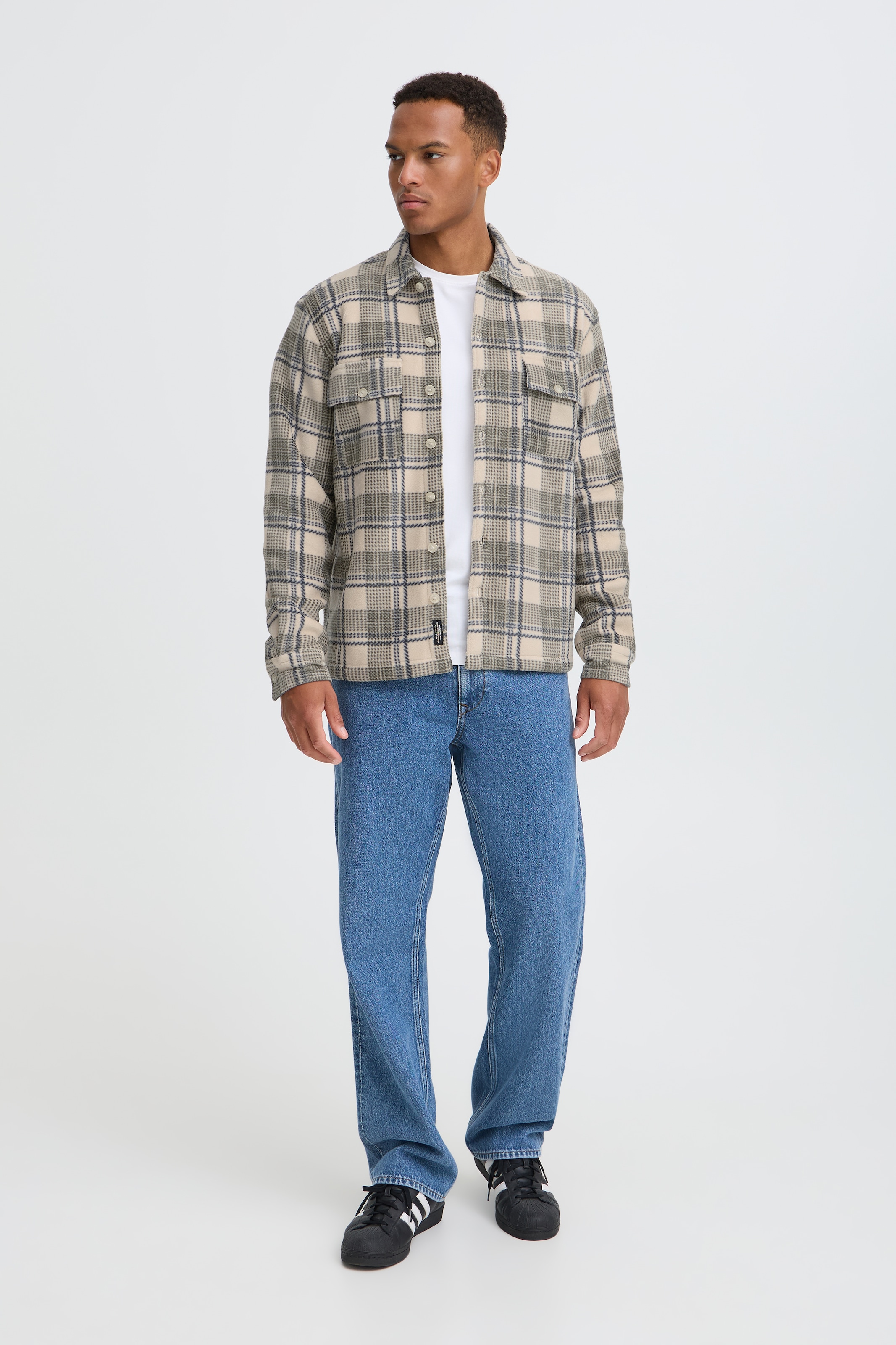 Blend Langarmhemd »BHBAKI SHIRT CHECK« Kunstfaser, regular fit