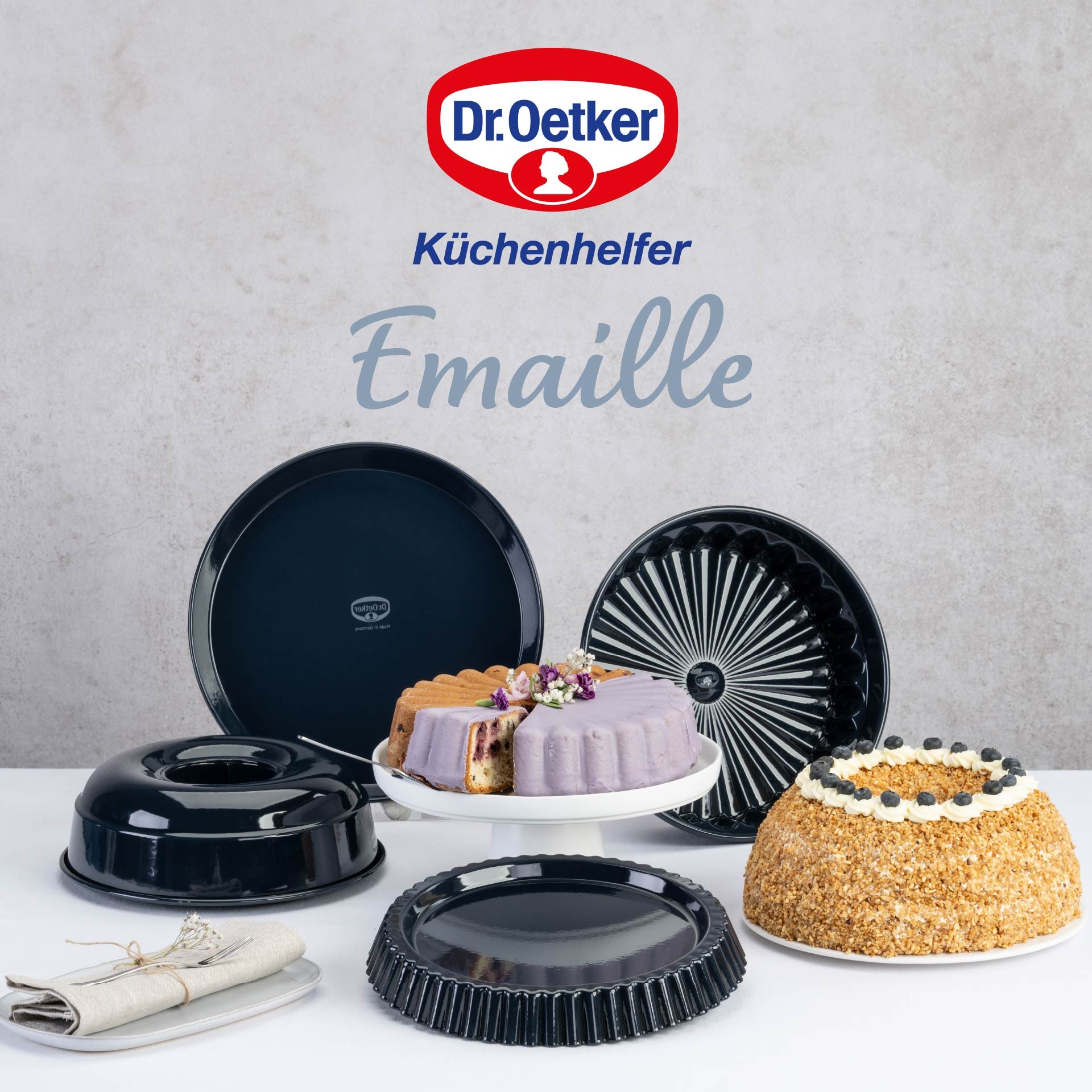 Dr. Oetker Kuchenblech »Back-Liebe Emaille, 30 cm« Emaille 1 Stk. tlg.