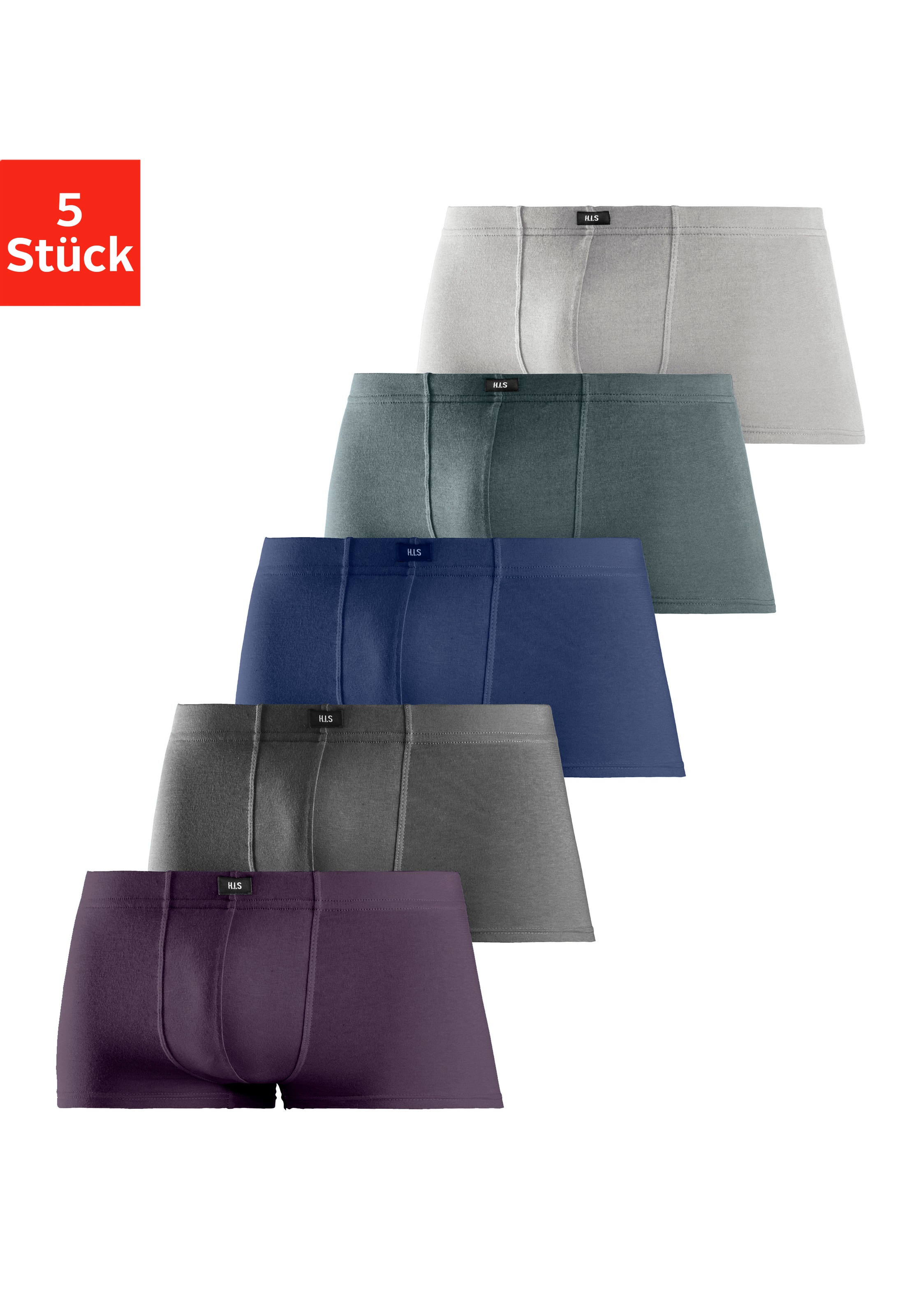 H.I.S Hipster Packung, 5 Stk. knapp sitzende Boxershorts aus Baumwollstretc günstig online kaufen