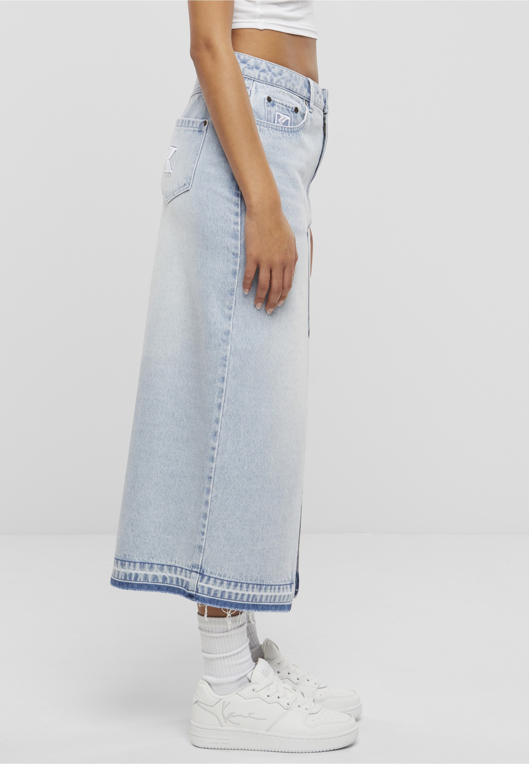 Karl Kani Maxirock »Karl Kani Damen KW242-033-1 Karl Kani OG Long Denim Skirt« 1 Stk.