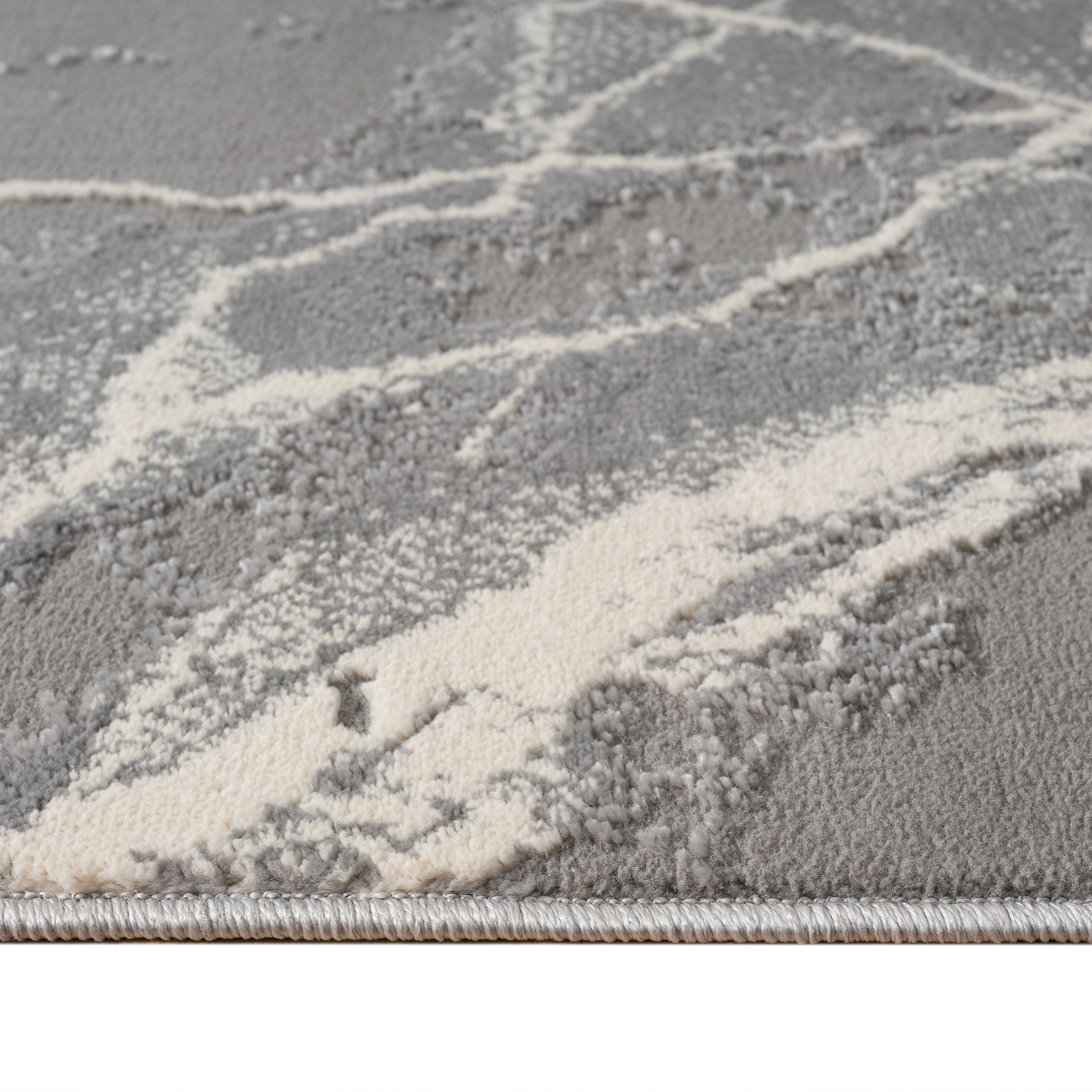 my home Teppich »Zoe«, rechteckig, 11 mm Höhe, mit Fransen, modernes Marmor-Design, Wohnzimmer, Schlafzimmer