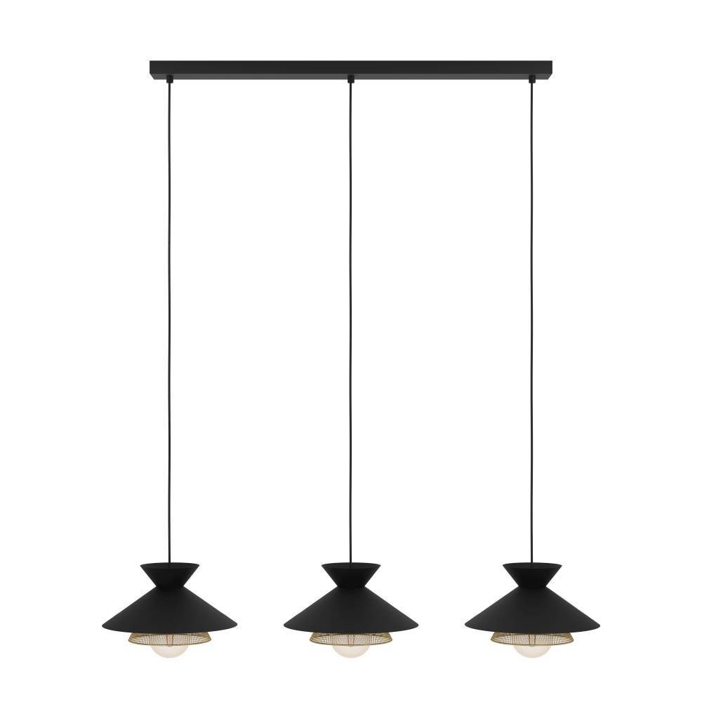 EGLO Hängeleuchte »GRIZEDALE«, 3 flammig-flammig, Pendelleuchte, Esszimmerlampe, Japandi-Design aus Metall in Schwarz