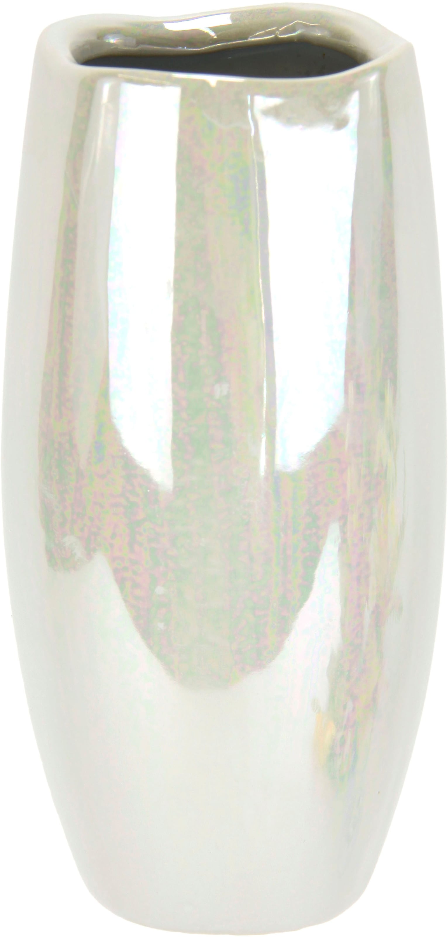 I.GE.A. Dekovase »Dekovase«, Keramik Perlmuttglanz Zylinder weiß glänzend  Bodenvase Pampasgras bestellen | BAUR
