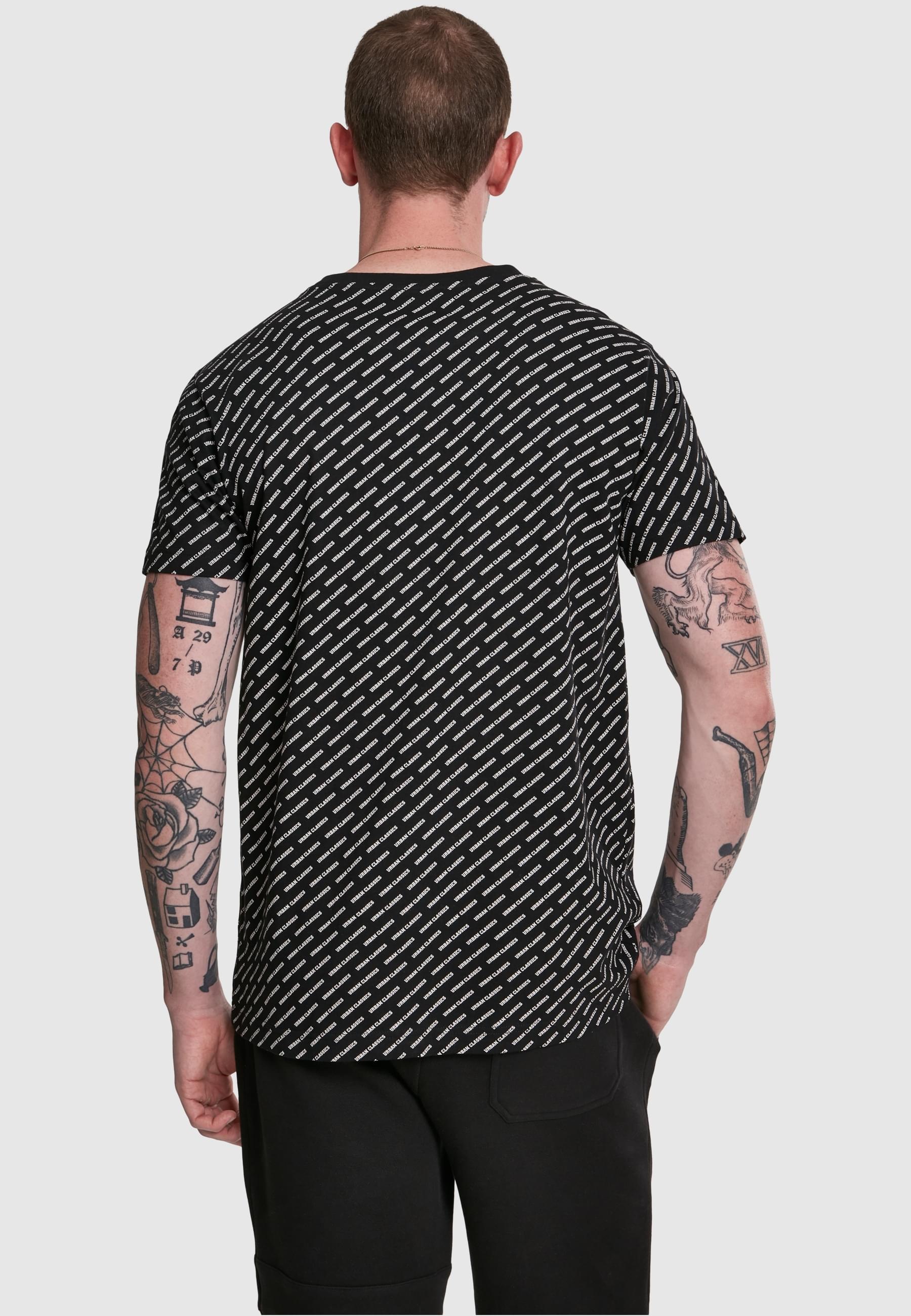 URBAN CLASSICS T-Shirt »Urban Classics Herren Allover Logo Tee«, (1 tlg.)