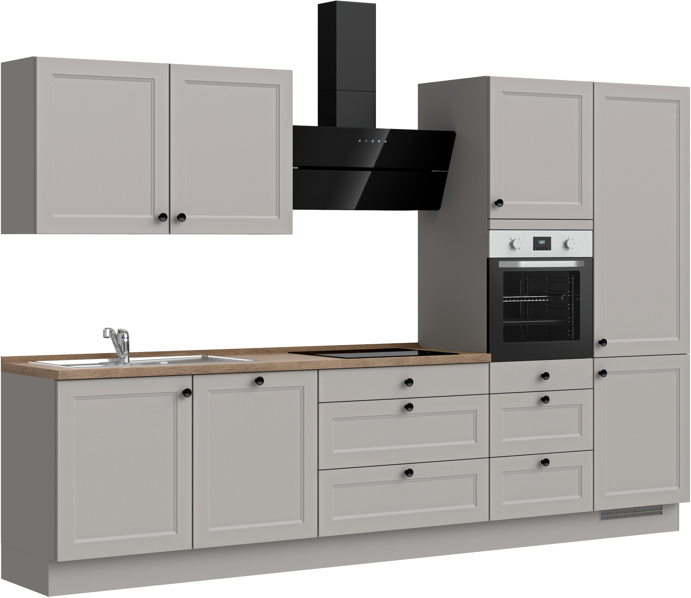 nobilia® Küchenzeile »"Cascada II"«, vormontiert, Ausrichtung wählbar, Breite 330 cm, wahlw. mit E-Geräten