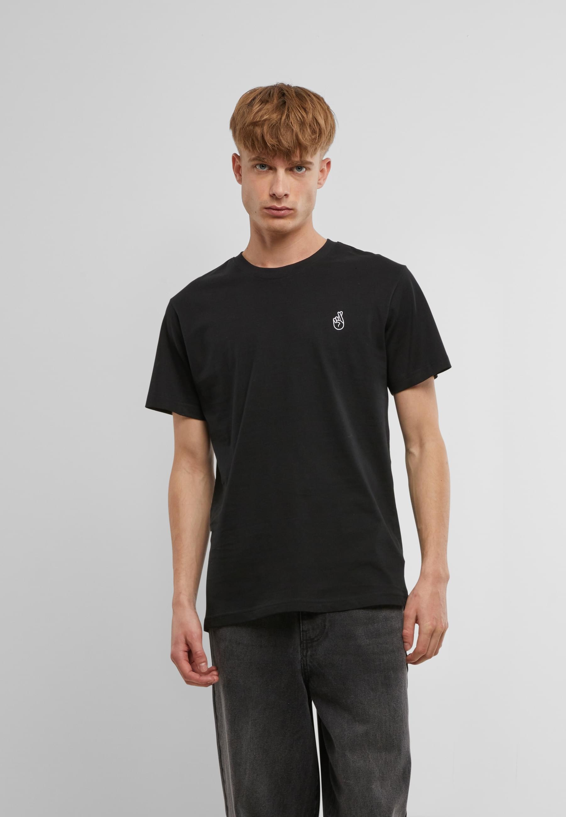 Thumbnail - MisterTee T-Shirt "MisterTee Crossed Fingers Handsign EMB Tee" 1 Stk.
