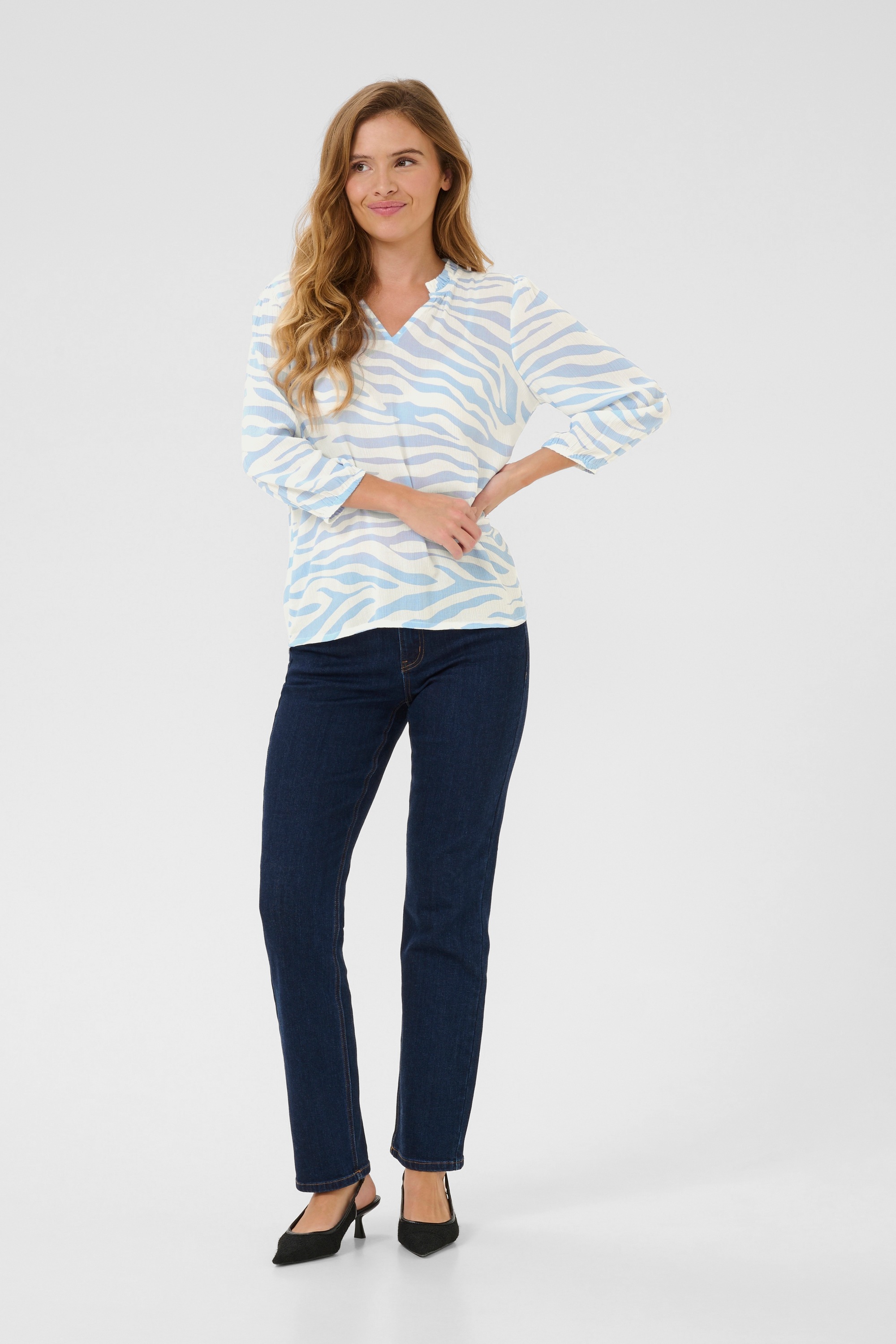 KAFFE Langarmbluse »Damen Bluse langarm KAedita«