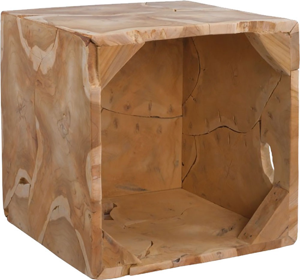 Kayoom Beistelltisch »Radix 525, hochwertiges Teakholz, Natur-Design«, (1 St.), Hochwertiges Teakholz, stabile Bauweise, detailreiche Handarbeit