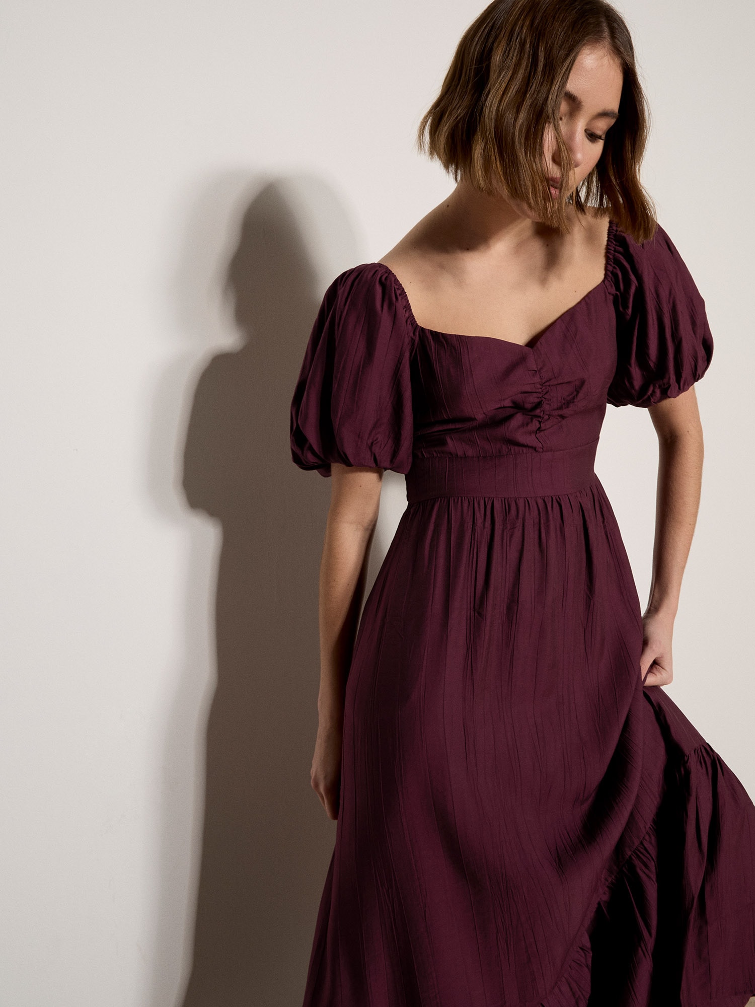 Apricot Maxikleid »Smokkleid in langer Länge« in Schimmeroptik