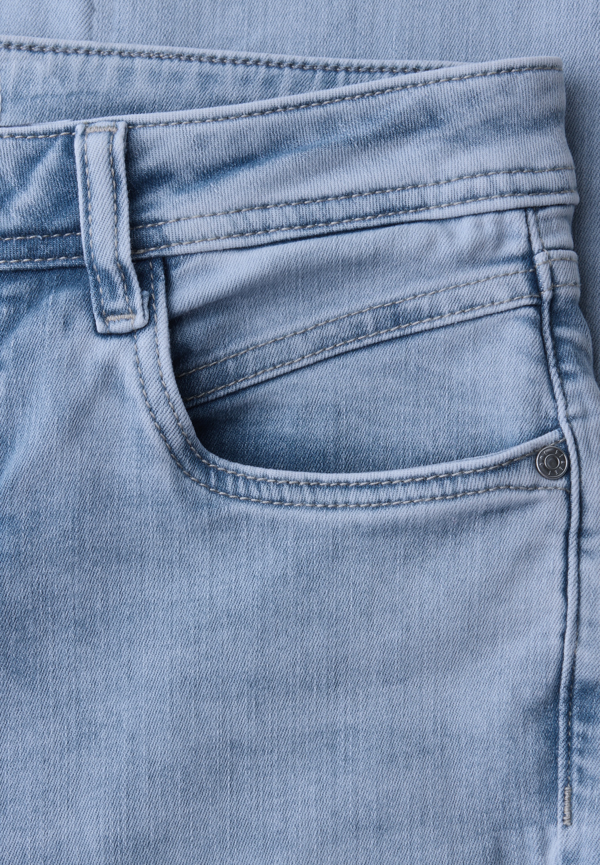 Slim-fit-Jeans STREET ONE, Damen, Gr. 29, Länge 30, light blau random wash, Jeans, 85% Baumwolle, 9% Polyester, 4% Elastomultiester, 2% Elasthan, unifarben, normal, Jeans Slim-fit-Jeans, im Denim-Style 3