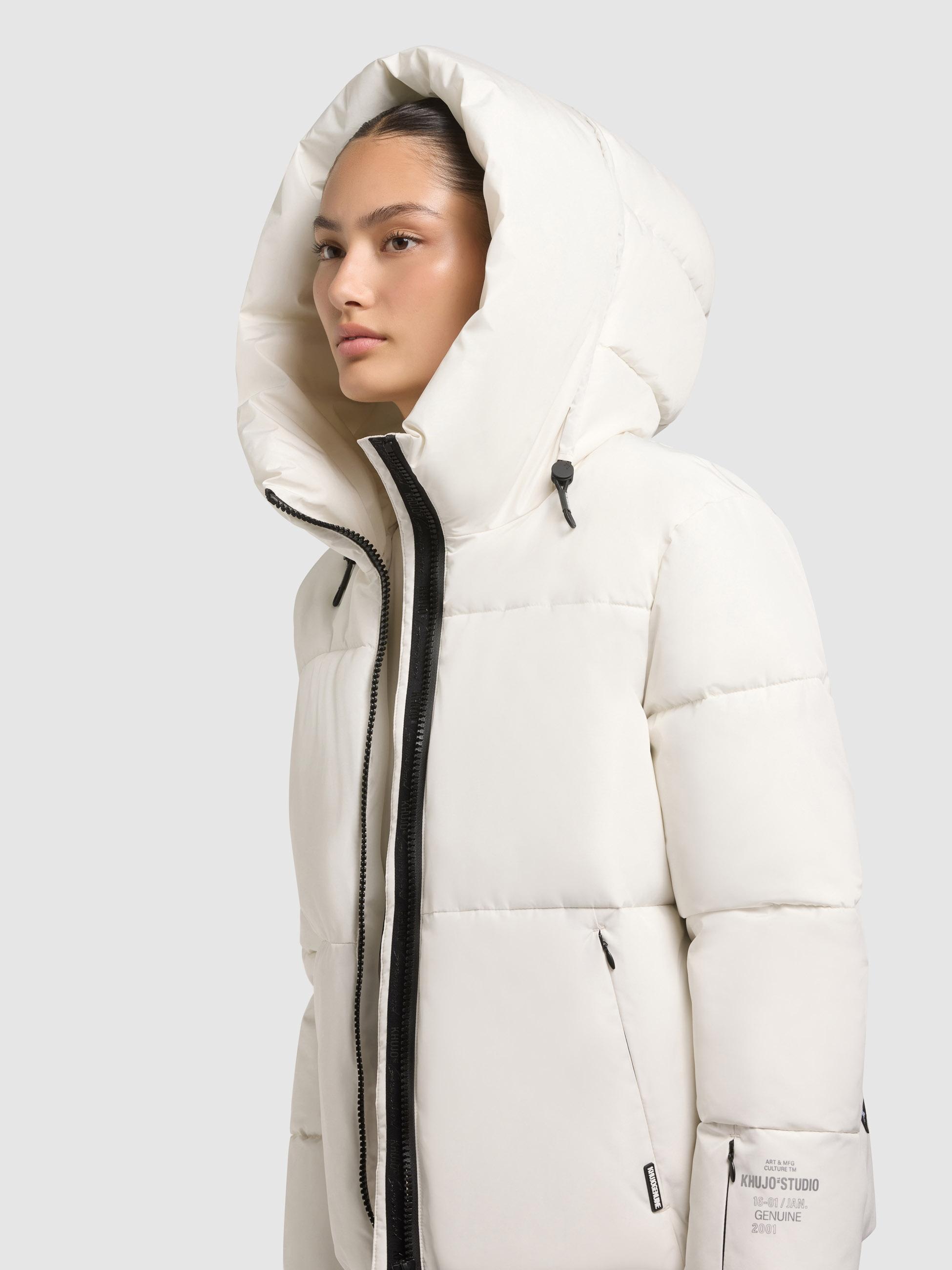 khujo Outdoorjacke »Audrey Matt«, mit Kapuze, Warme Winterjacke mit verstellbarer Kapuze