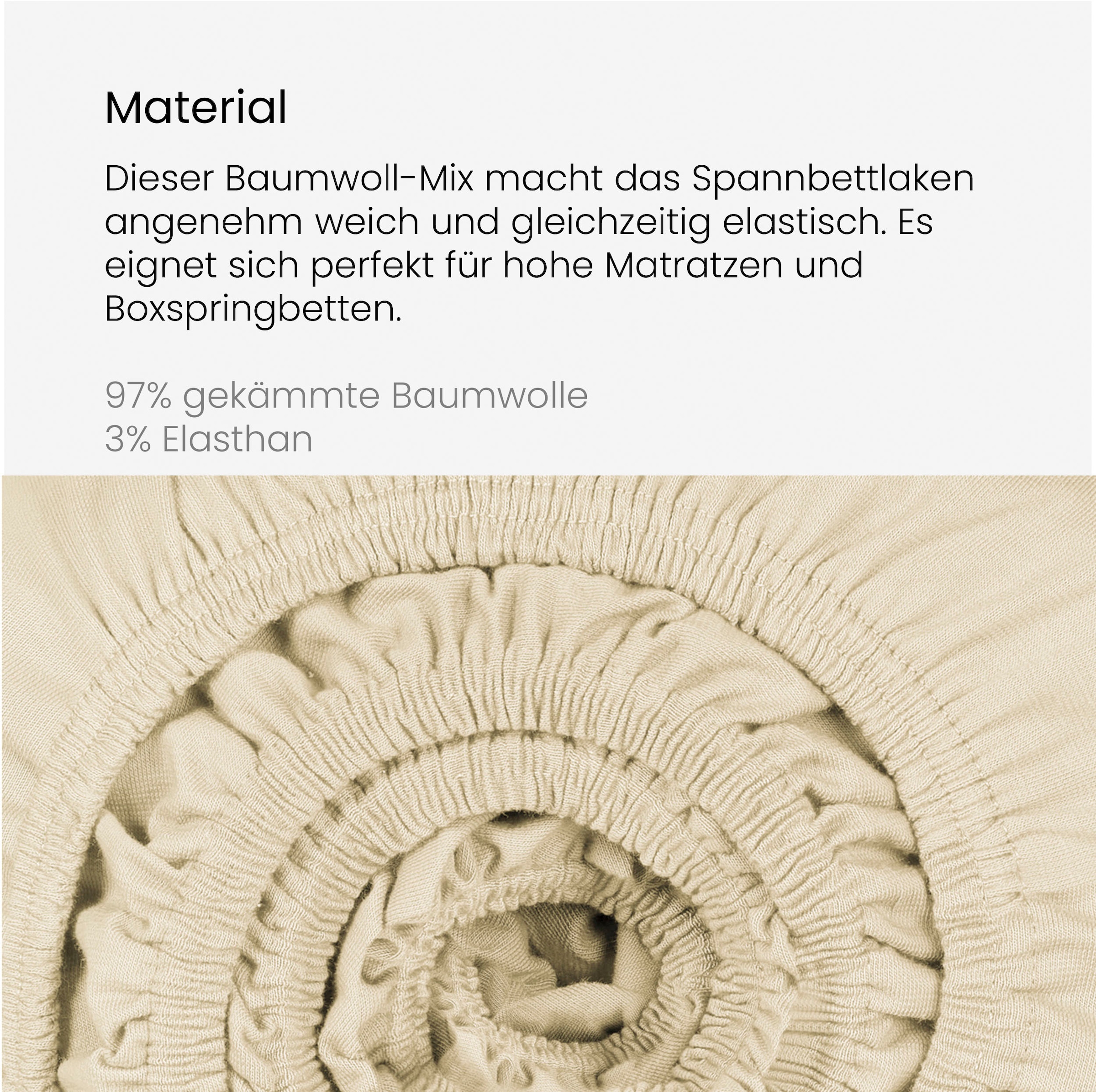 für aus Boxpringbetten | geeignet, Baumwolle Green in Spannbettlaken Schiesser und BAUR »Elli 3% 97% und Made Elasthan«, hohe Matratzen