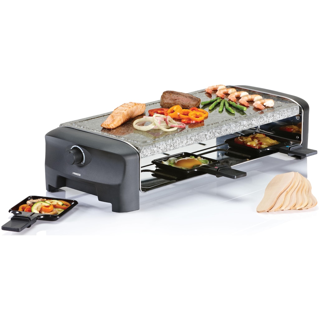 PRINCESS Raclette »Stonegrillparty 162830«, 8 St. Raclettepfännchen, 1400 W