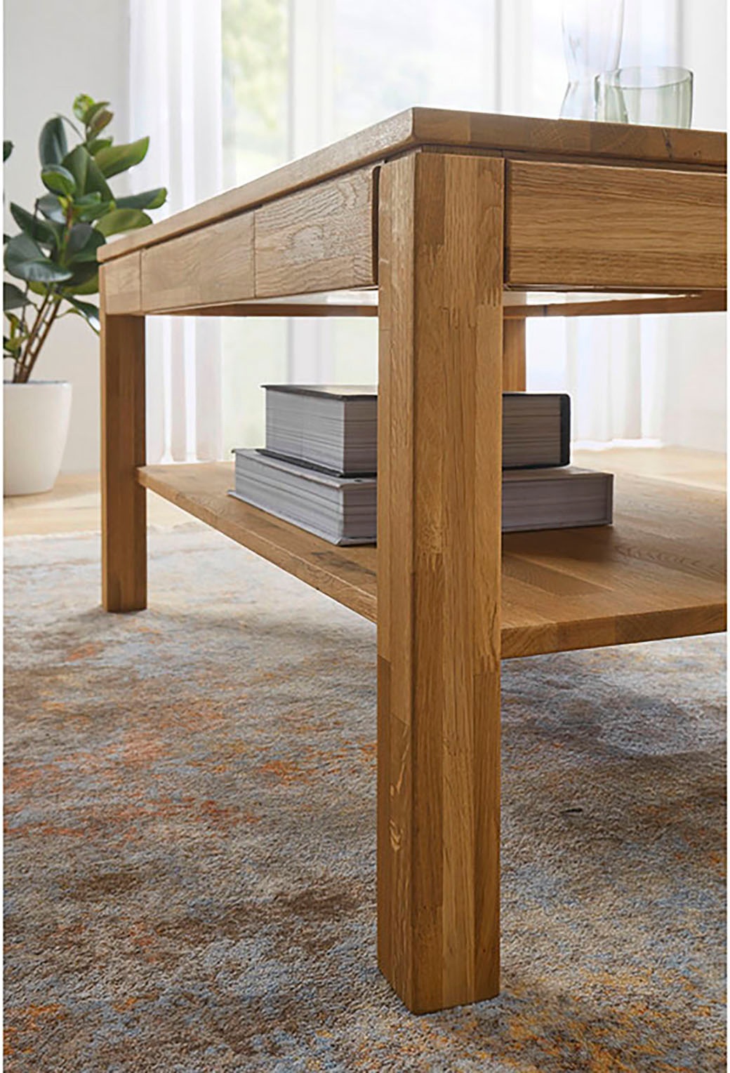 MCA furniture Couchtisch »SALEM«, massiv, keilverzinkt, geölt, Stollen massiv,60x60 mm, belastbar 60kg