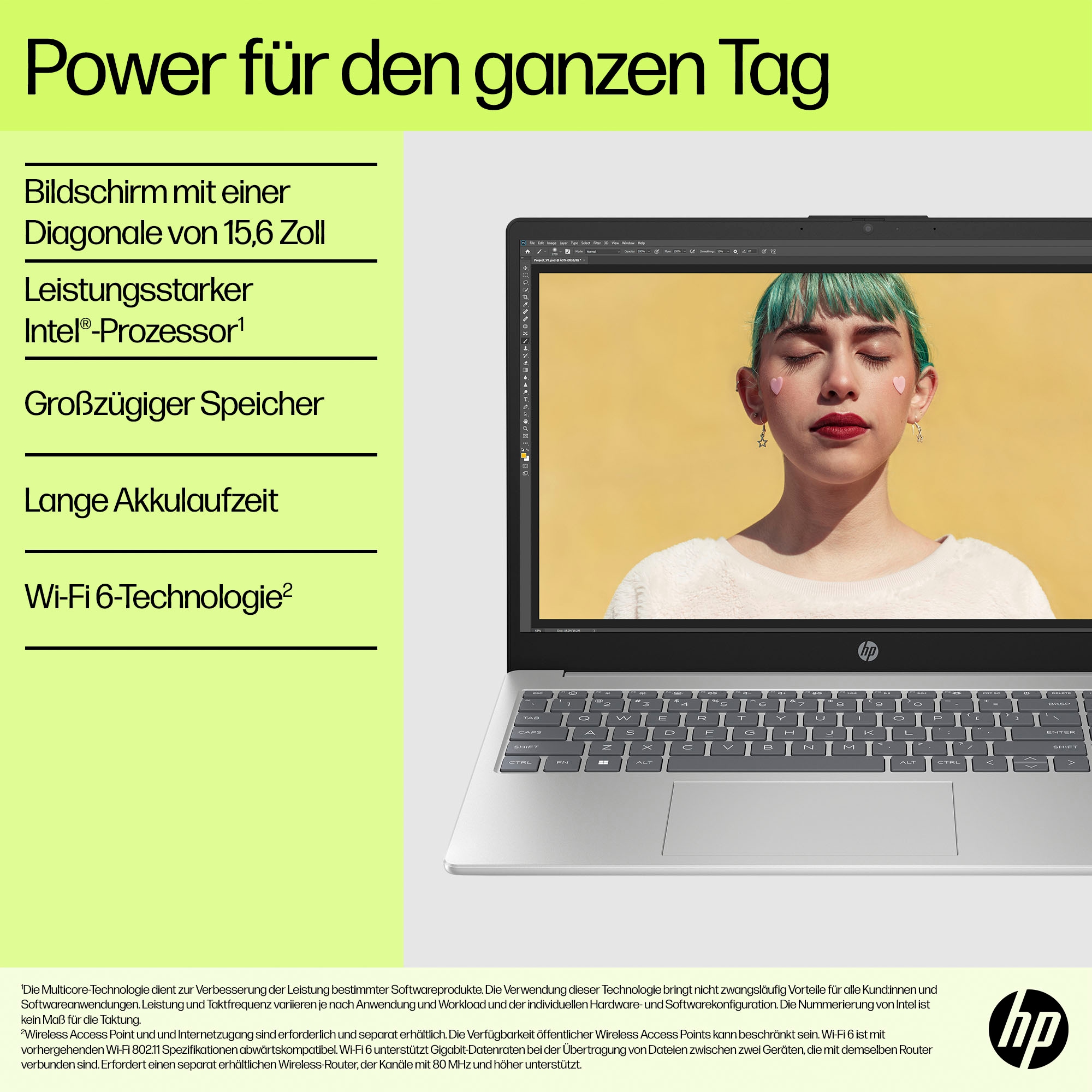 HP Notebook »15-fd1053ng«, 39,6 cm, / 15,6 Zoll, Intel, Core 3, Intel Graphics, 512 GB SSD