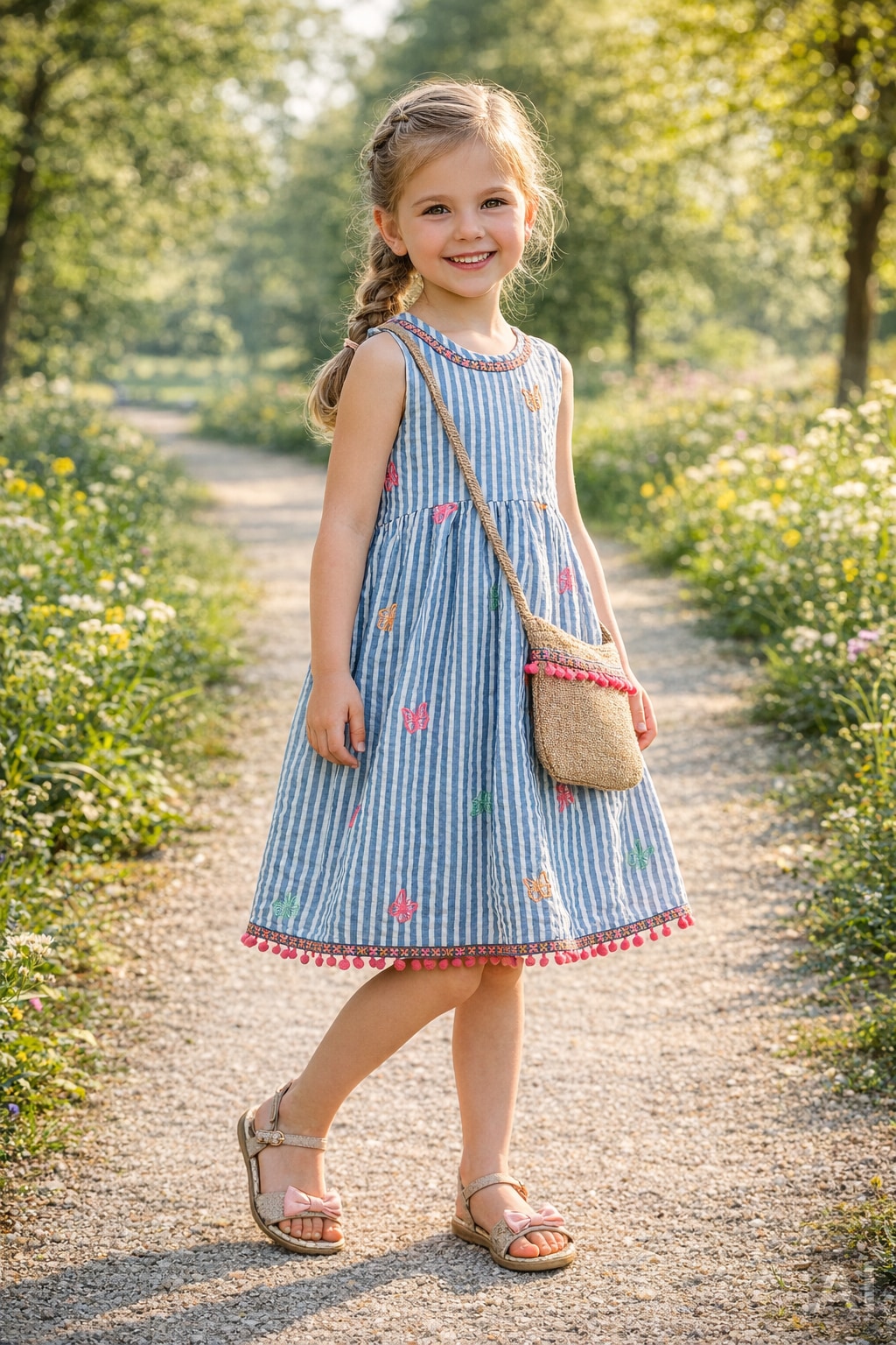 happy girls Sommerkleid Set, 2 tlg. tlg. mit süßer, abnehmbarer Umhängetasche