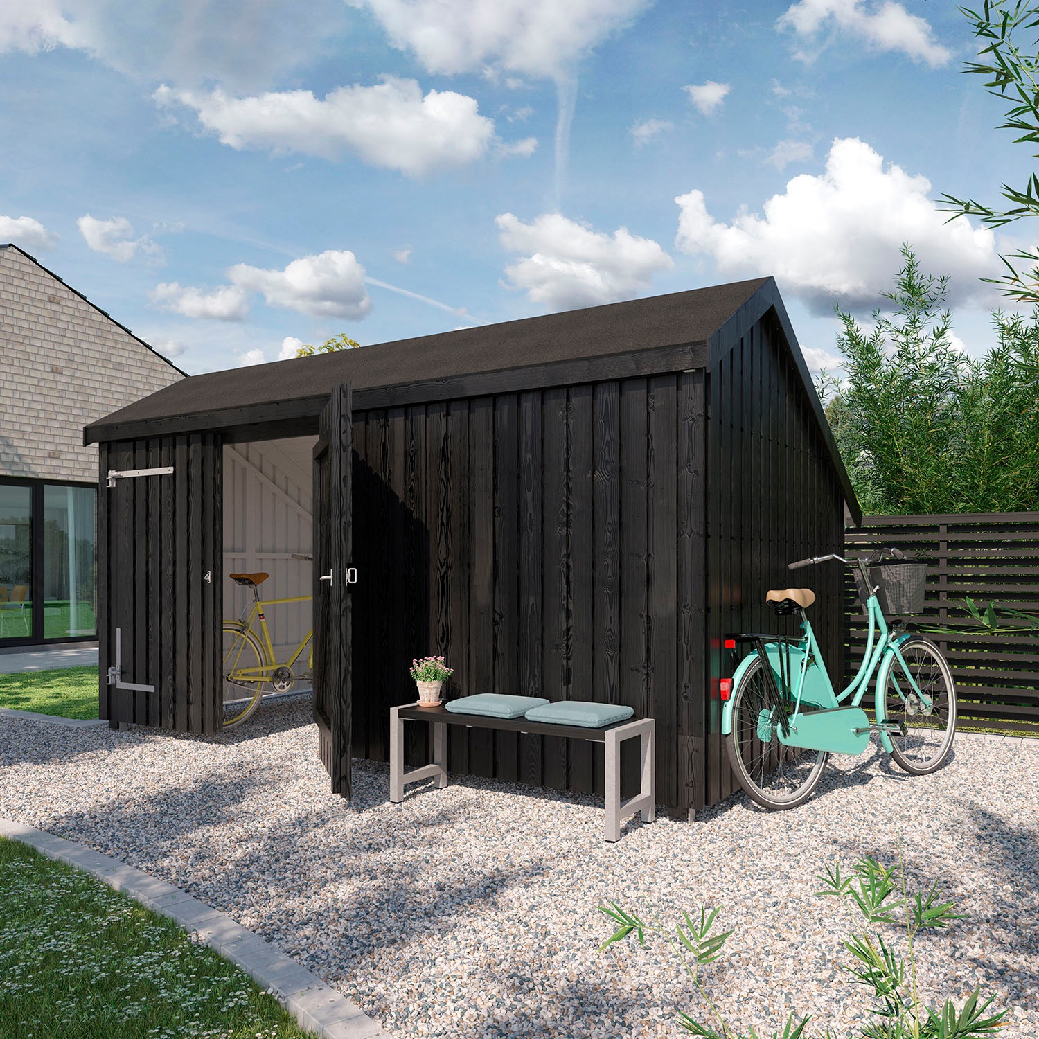 PLUS Gartenhaus "Multi" Gartenhaus 10,5 m², mit Doppeltür, Dachpappe/Alulei günstig online kaufen