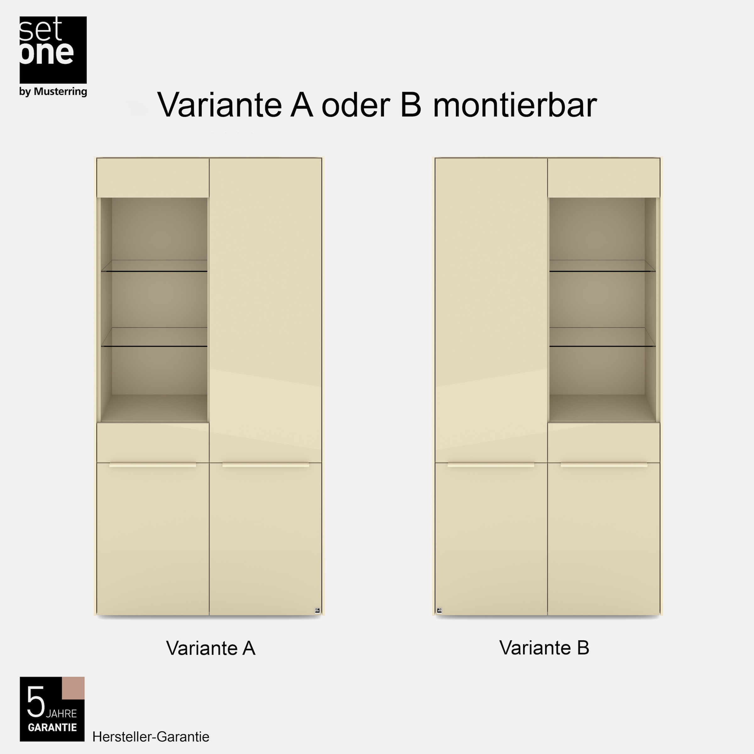set one by Musterring Standvitrine »Reno« 1 Stk. tlg. Mit Gleitern und in verschiedenen Farben erhältlich