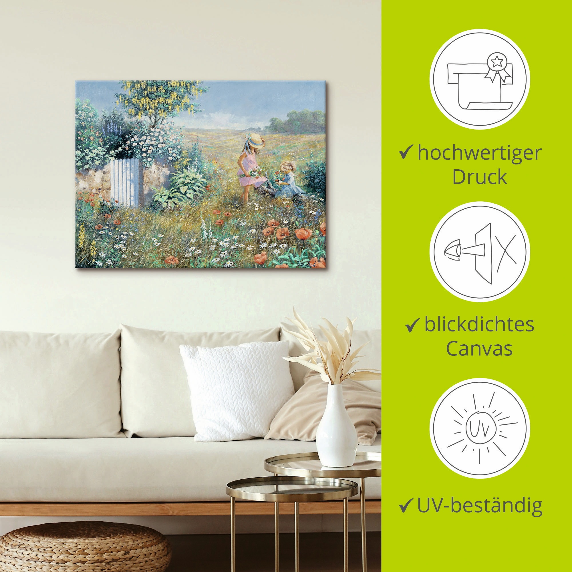 Artland Wandbild »Außerhalb des Gartens«, Garten, (1 St.), als Leinwandbild, Poster, Wandaufkleber in verschied. Größen