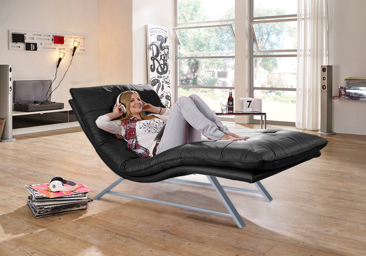 Thumbnail - W.SCHILLIG Relaxliege "daily dreams", in Waffelkissen-Optik, wahlweise mit Motor, Kufengestell, in 2 Breiten