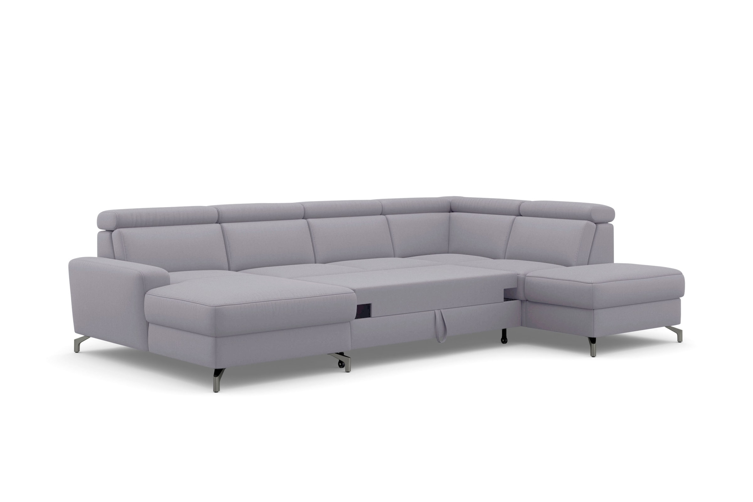 sit&more Wohnlandschaft »Scarlett U-Form«, inklusive Kopfteilverstellung, wahlweise mit Bettfunktion, Bettkasten