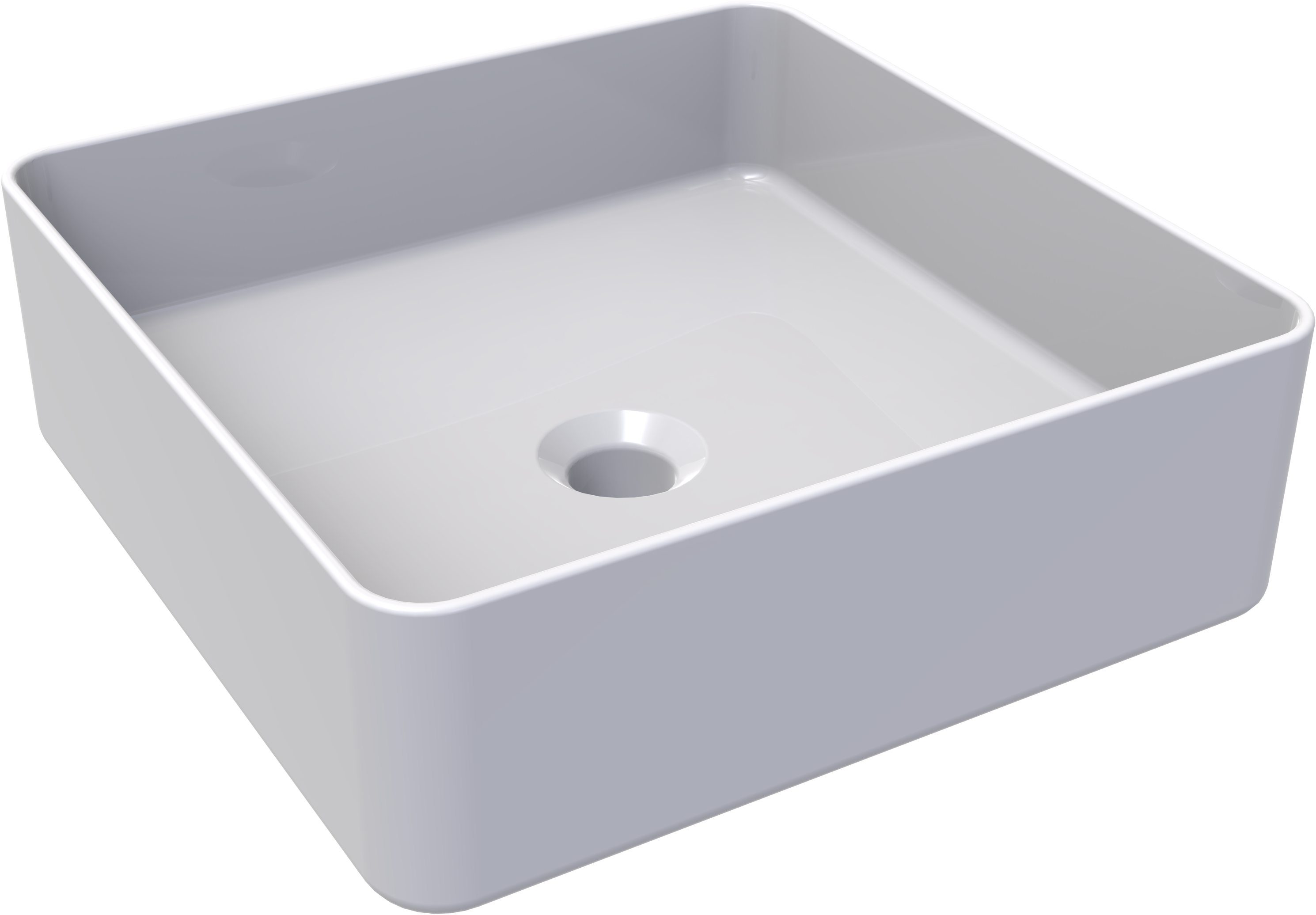 welltime Aufsatzwaschbecken "QUADRINO" NANO Glasur