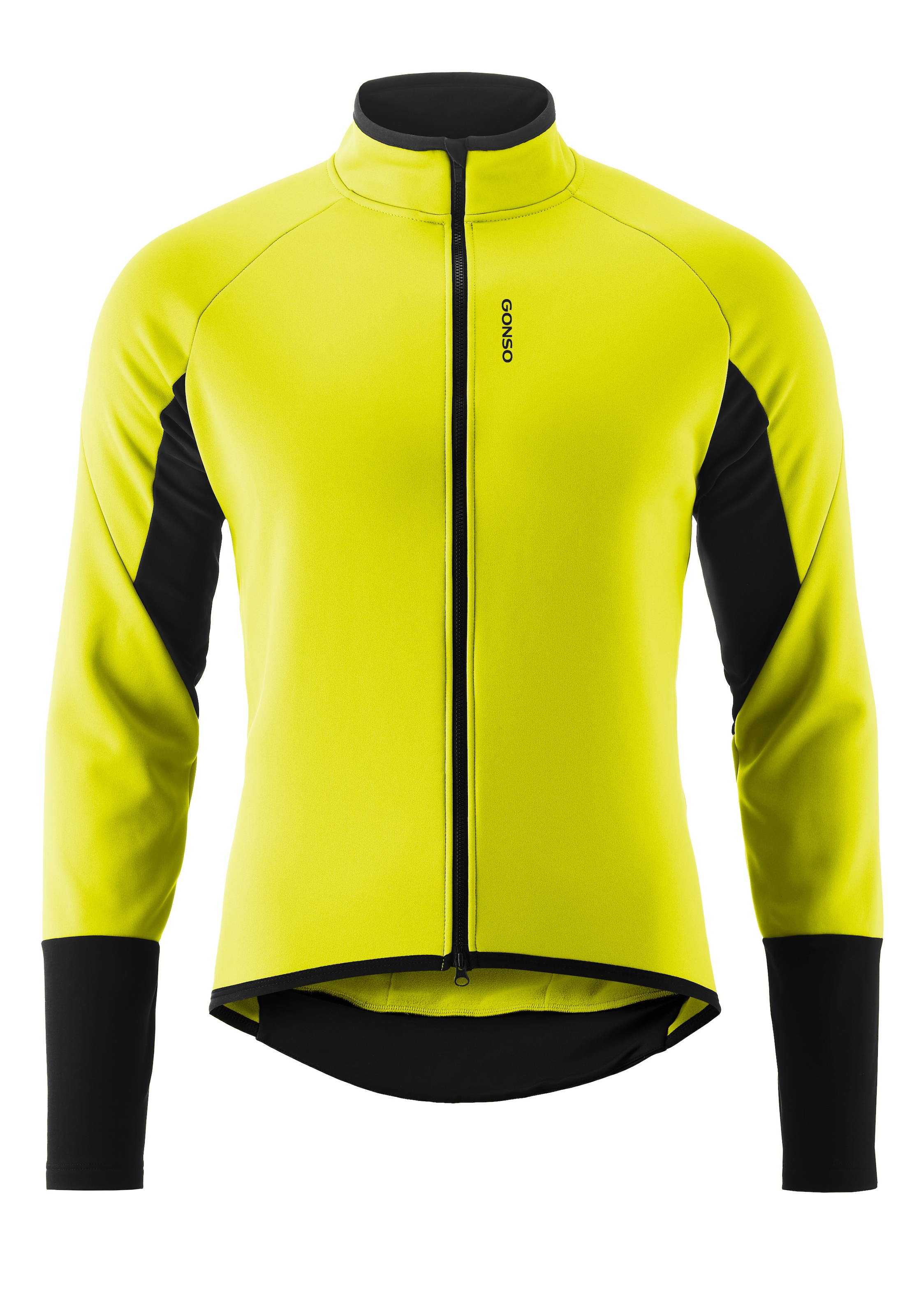 GONSO Herren Fahrradjacke "ROAD JACKET SOFTSHELL 2 M"neongelb, Gr. M, 80% Polyester, 15% Polyamid, 5% Elasthan, Jacken, Herren Softshell-Jacke,