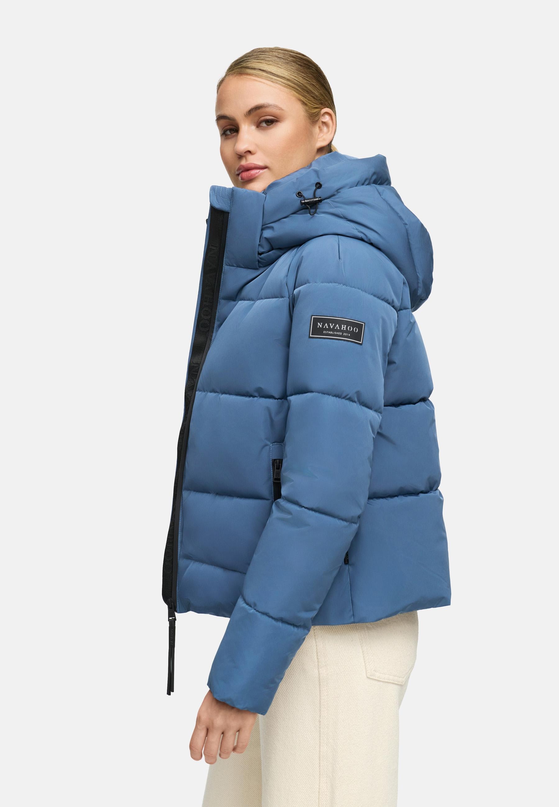 Navahoo Steppjacke »Frostherz XIV«, mit Kapuze, Kurze gesteppte Damen Winterjacke mit abnehmbarer Kapuze