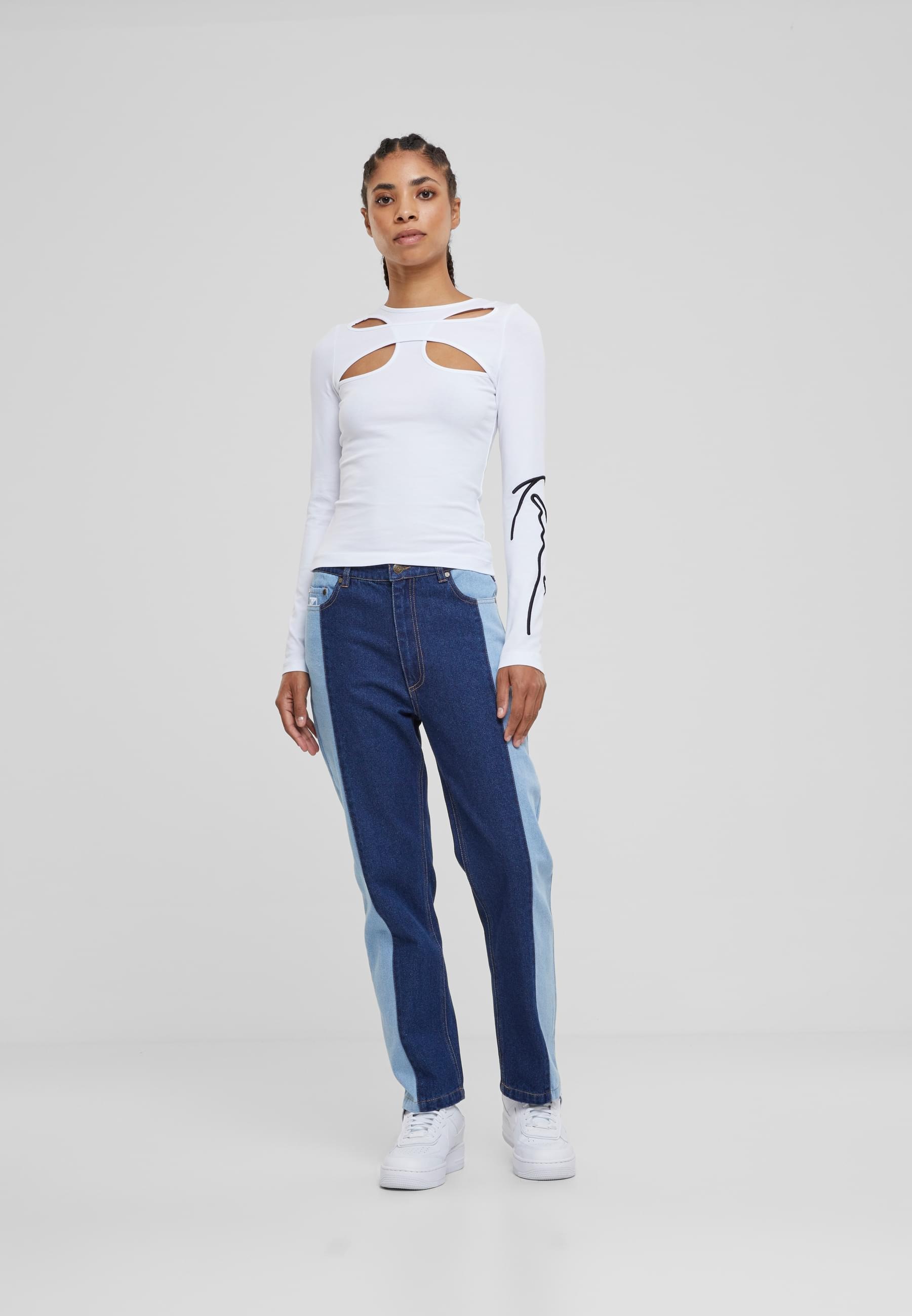 Karl Kani Longsleeve »Karl Kani Damen KW223-011-1 KK Signature Cut Out Tight LS«, (1 tlg.)