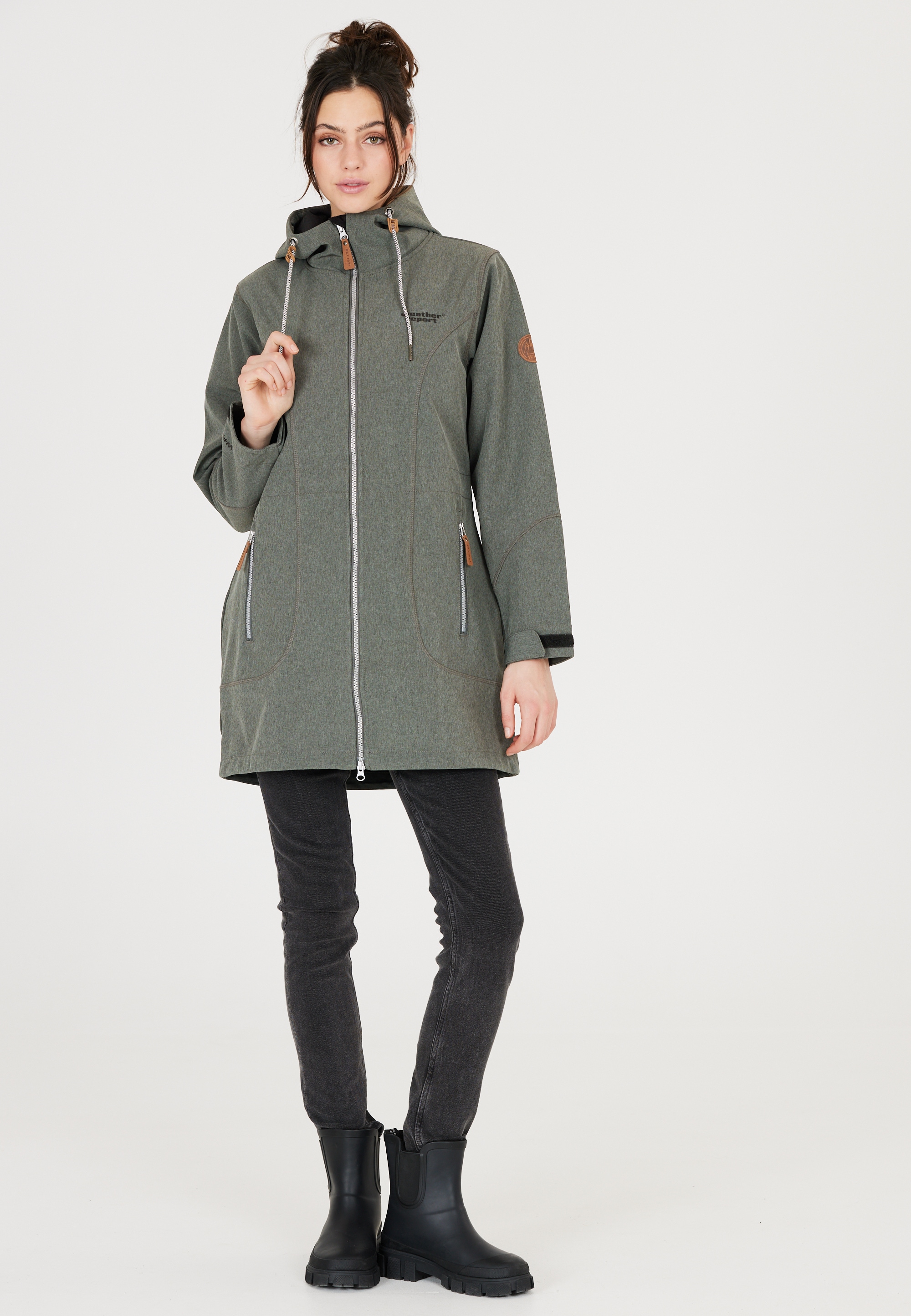 WEATHER REPORT Softshelljacke »Lilan«, mit langem Schnitt und wasserdichter Funktion