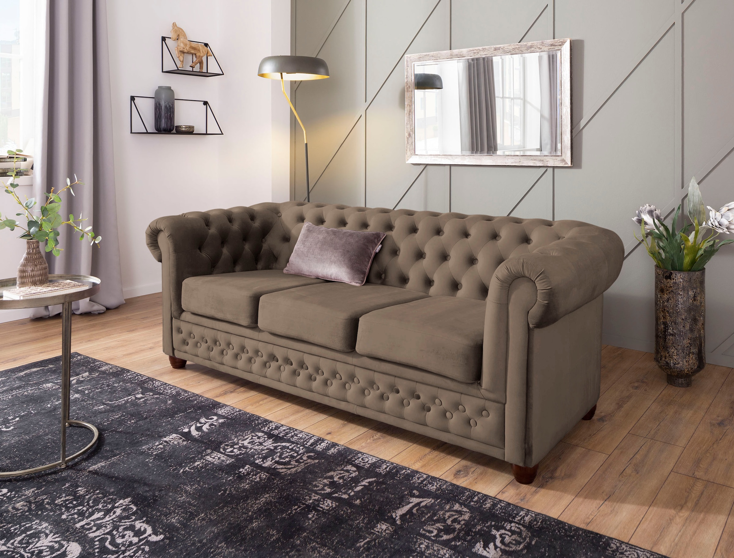 Home affaire Chesterfield-Sofa "New Castle", mit hochwertiger Knopfheftung günstig online kaufen